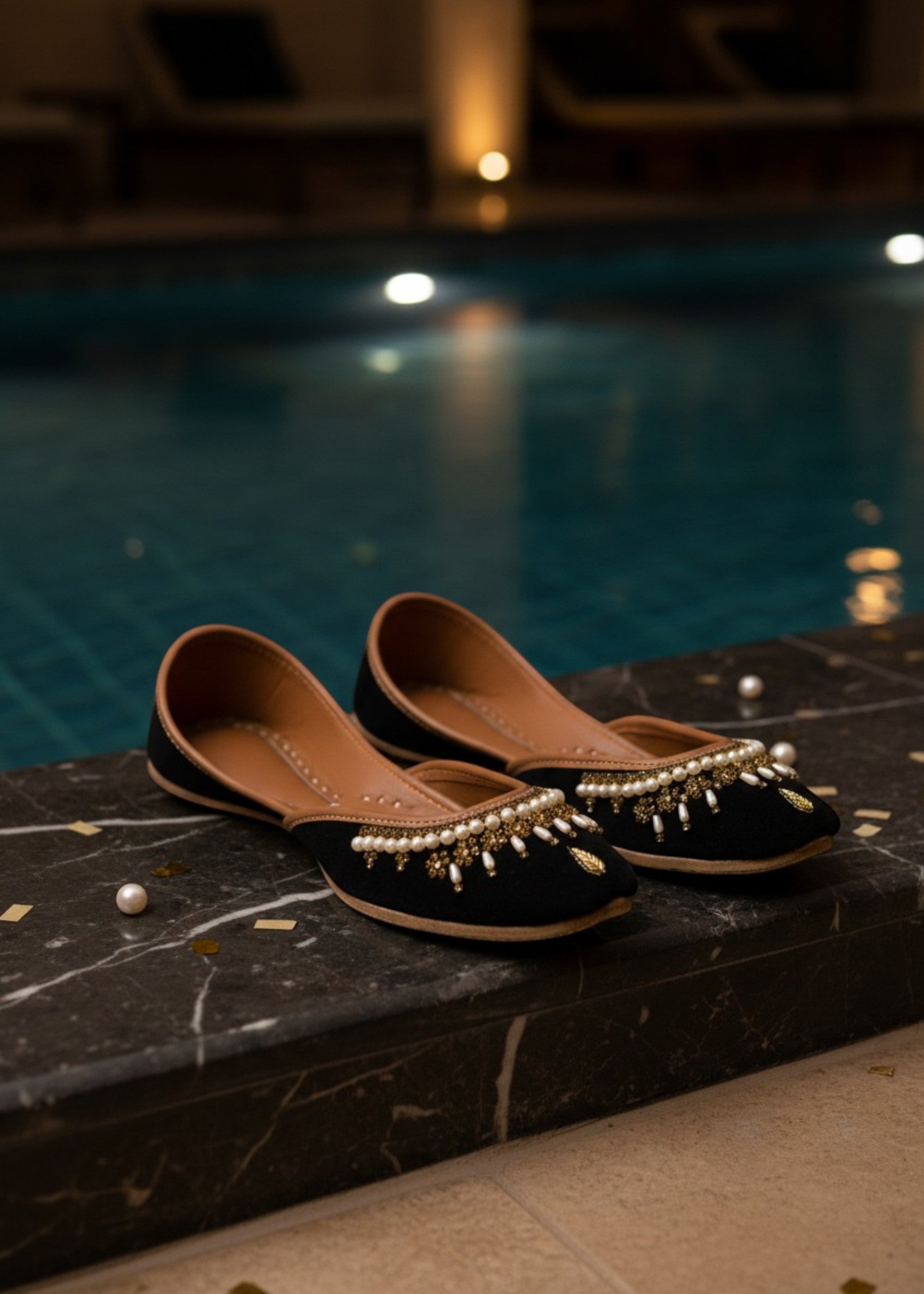 Khussa in Black by - High Quality Women Khussa TZO2425