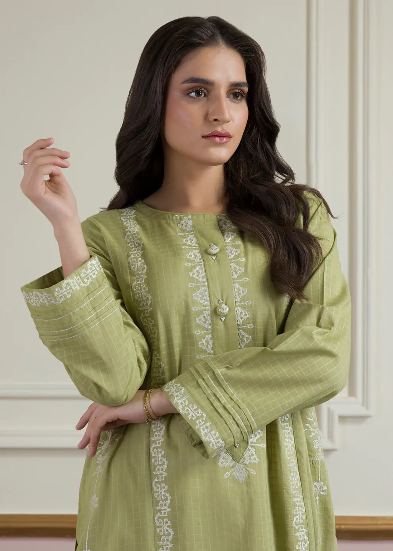 lawn Kurti in Green