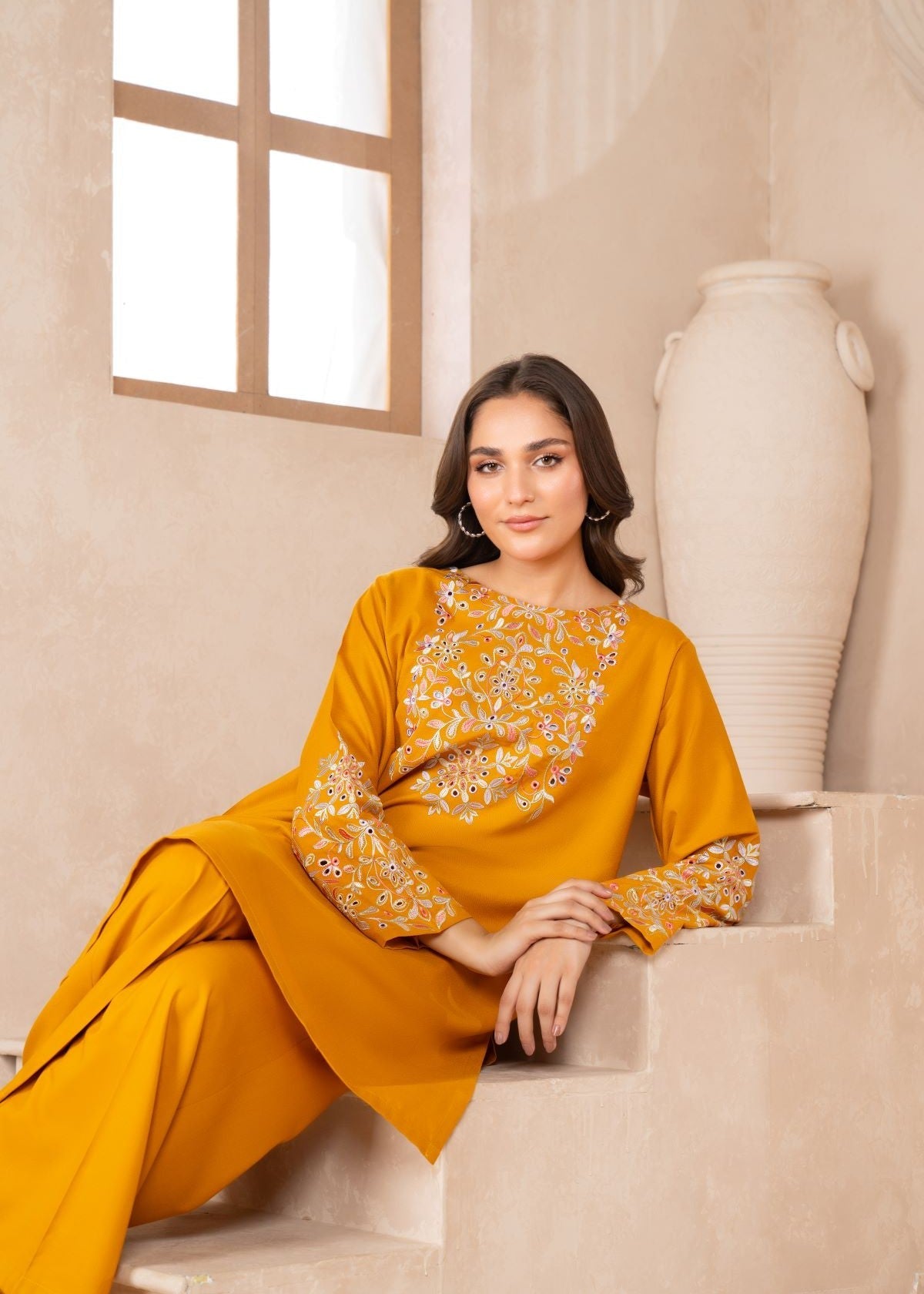 karandi Kurta Set in Mustard