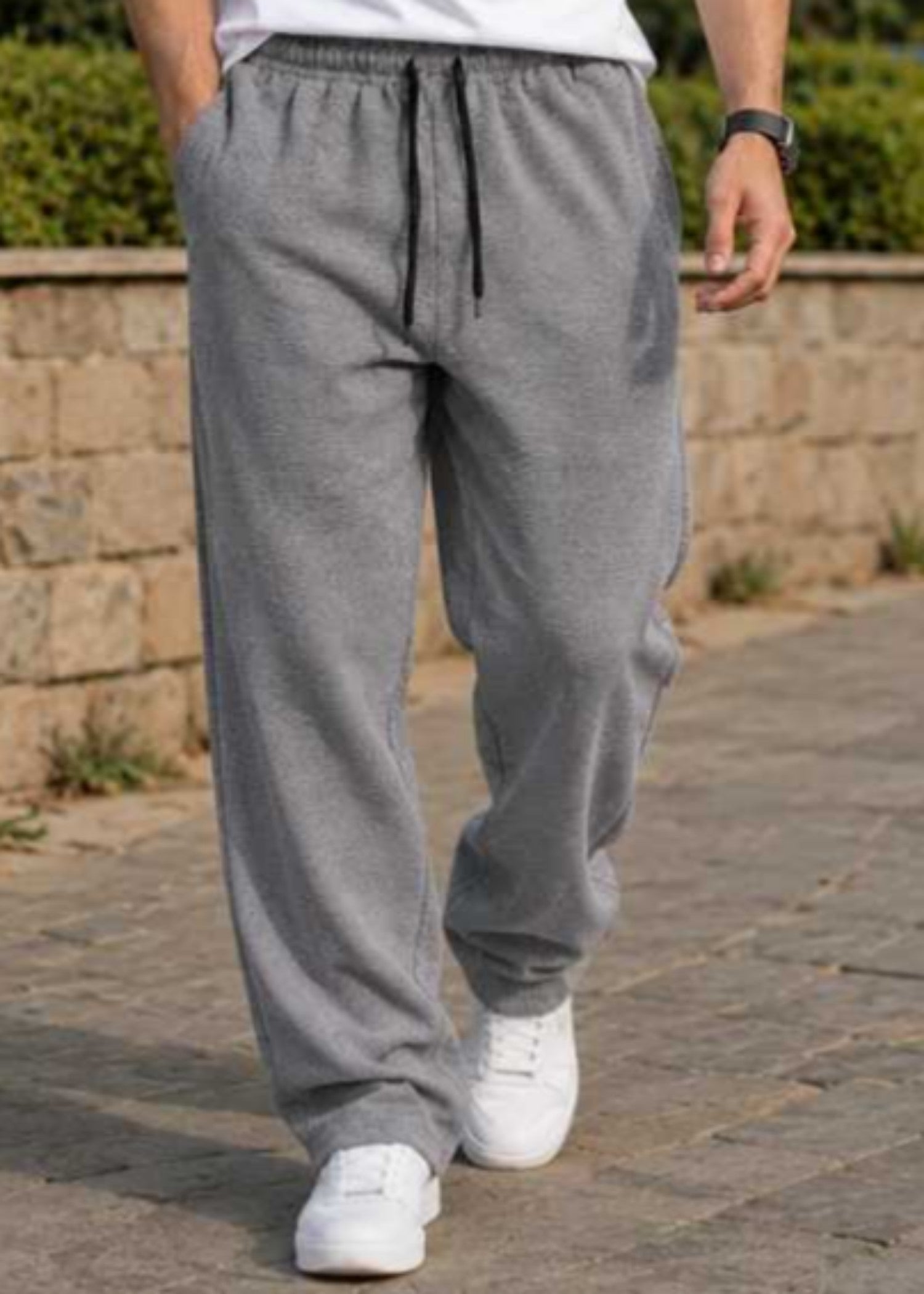fleece Trousers in Dark grey by Murafah