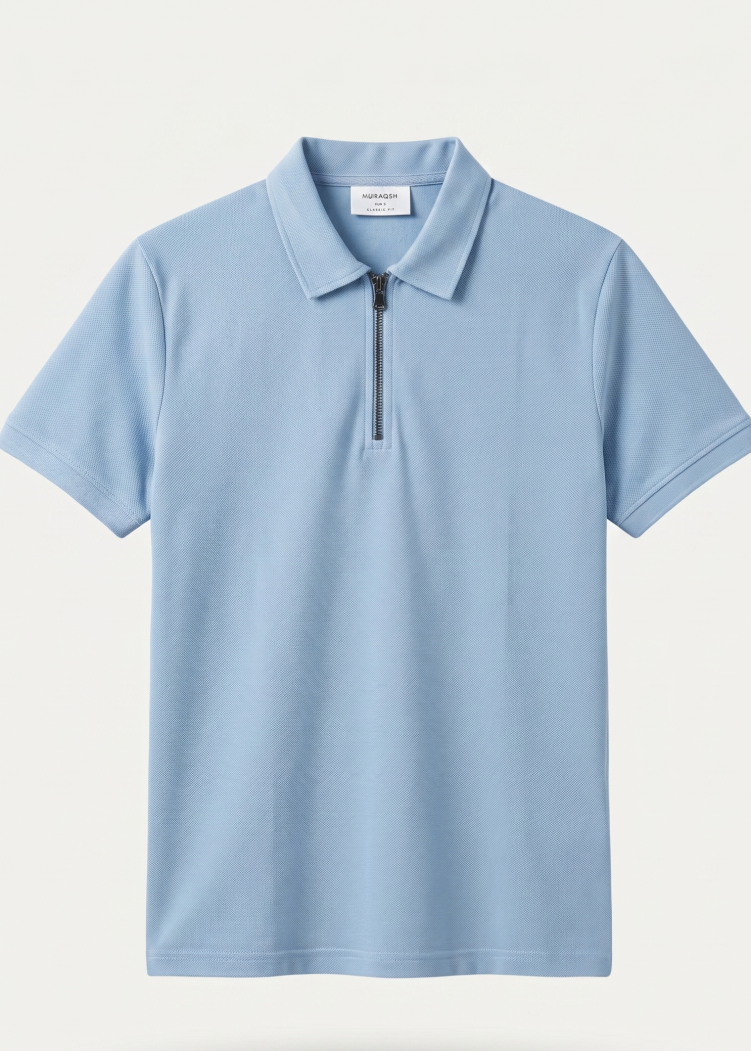 cotton pique Polo Shirt in Sky blue by MINT By Muraqsh