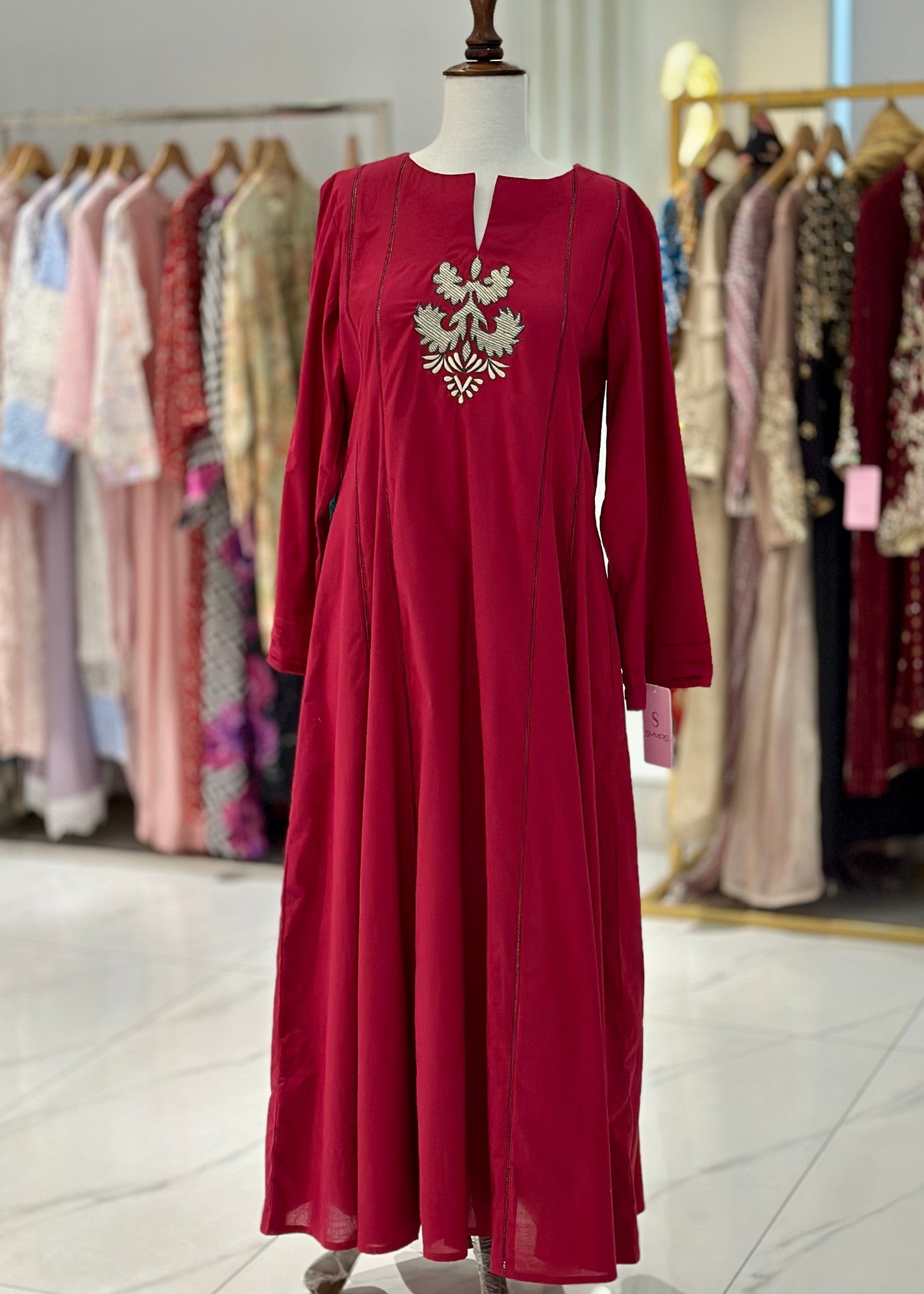 cotton Maxi in Maroon