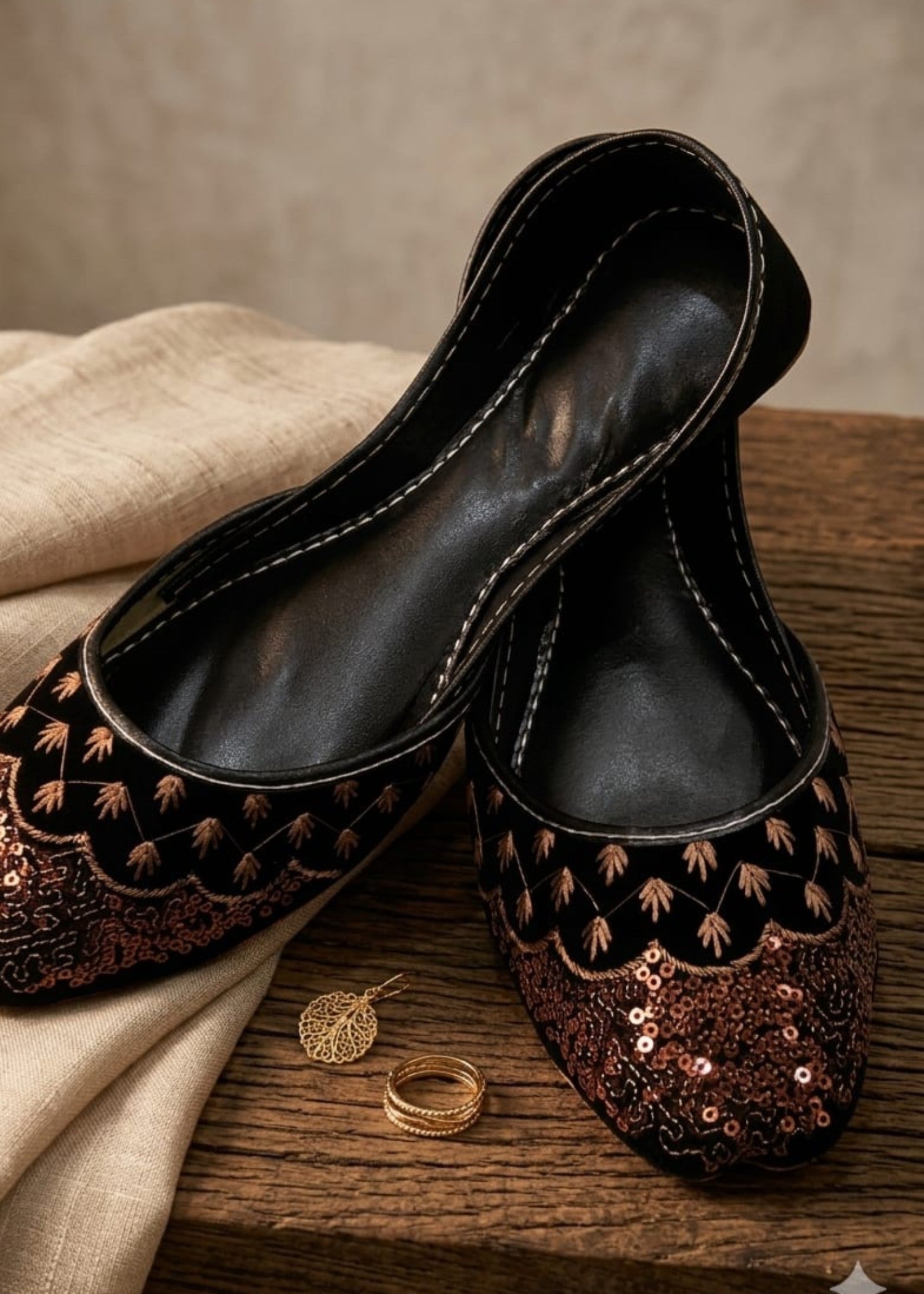 Khussa in Black by - High Quality Women Khussa WUT5168