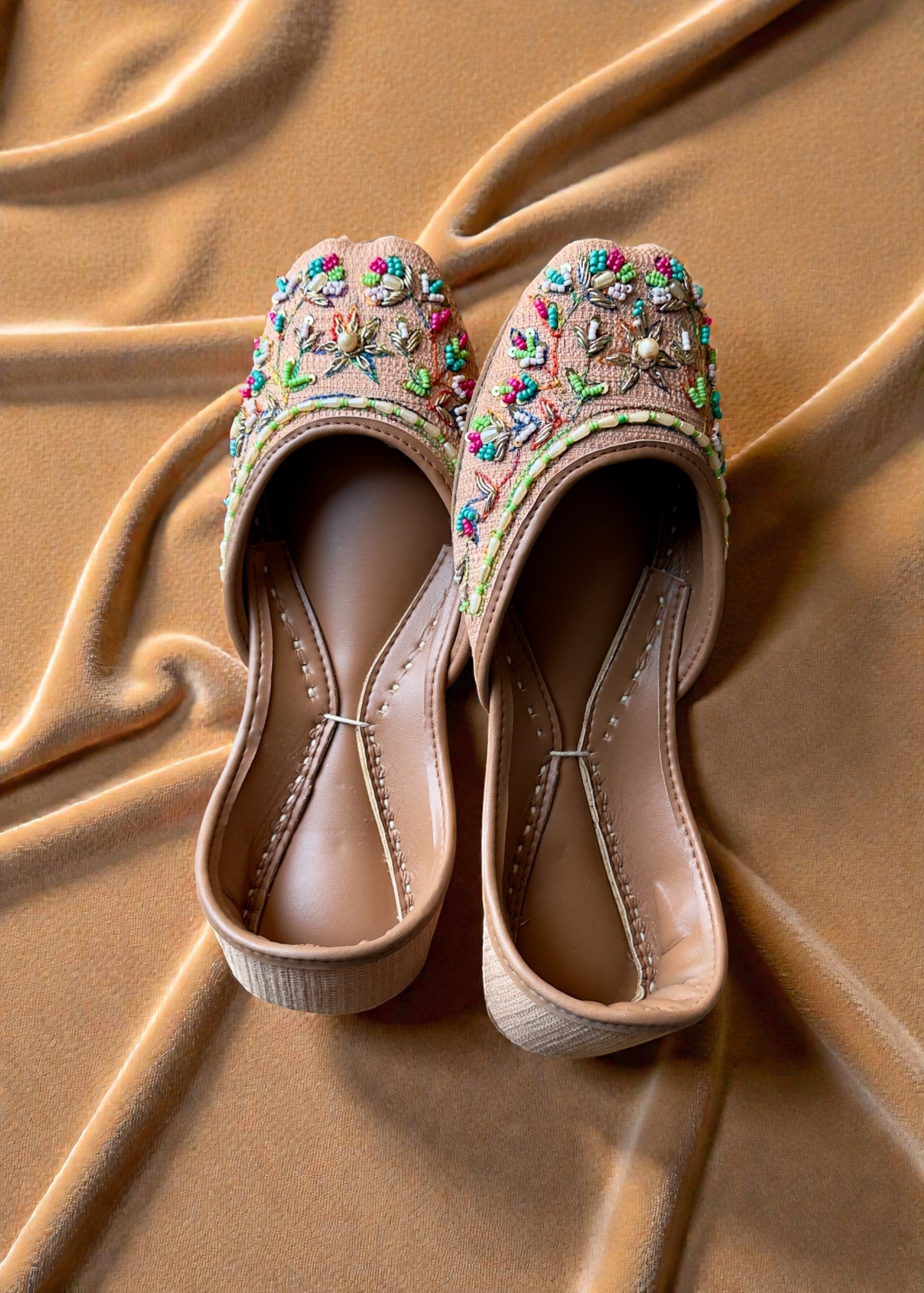 Khussa in Sand brown by - High Quality Women Khussa VRV6408