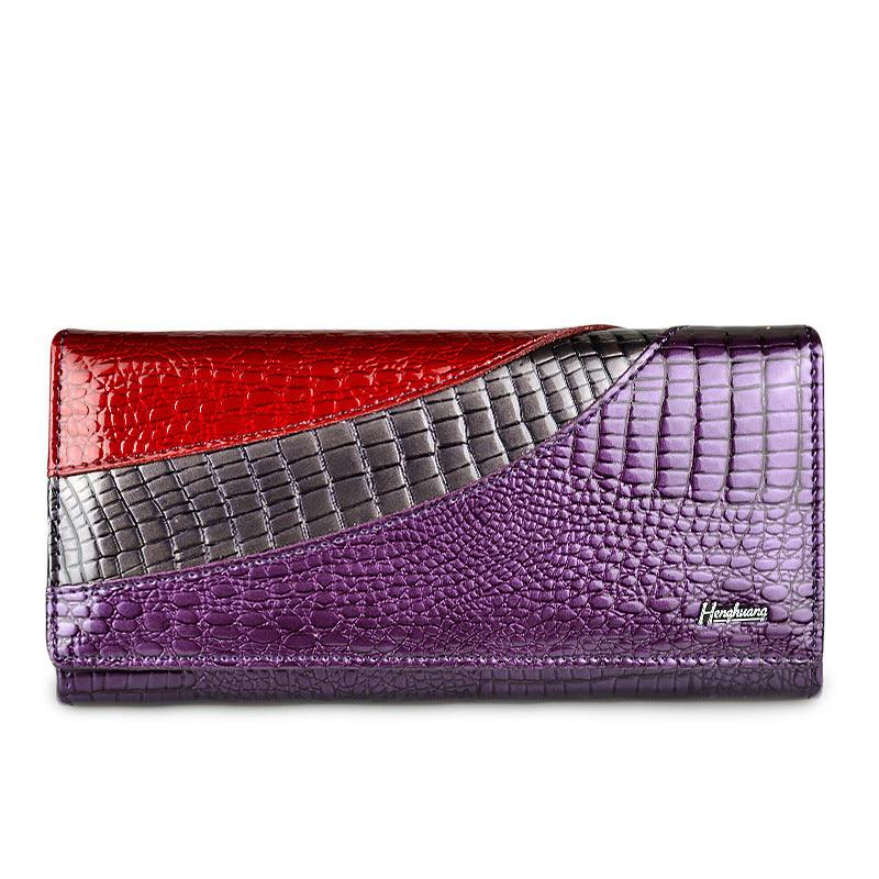 Top layer cowhide patent leather wallet