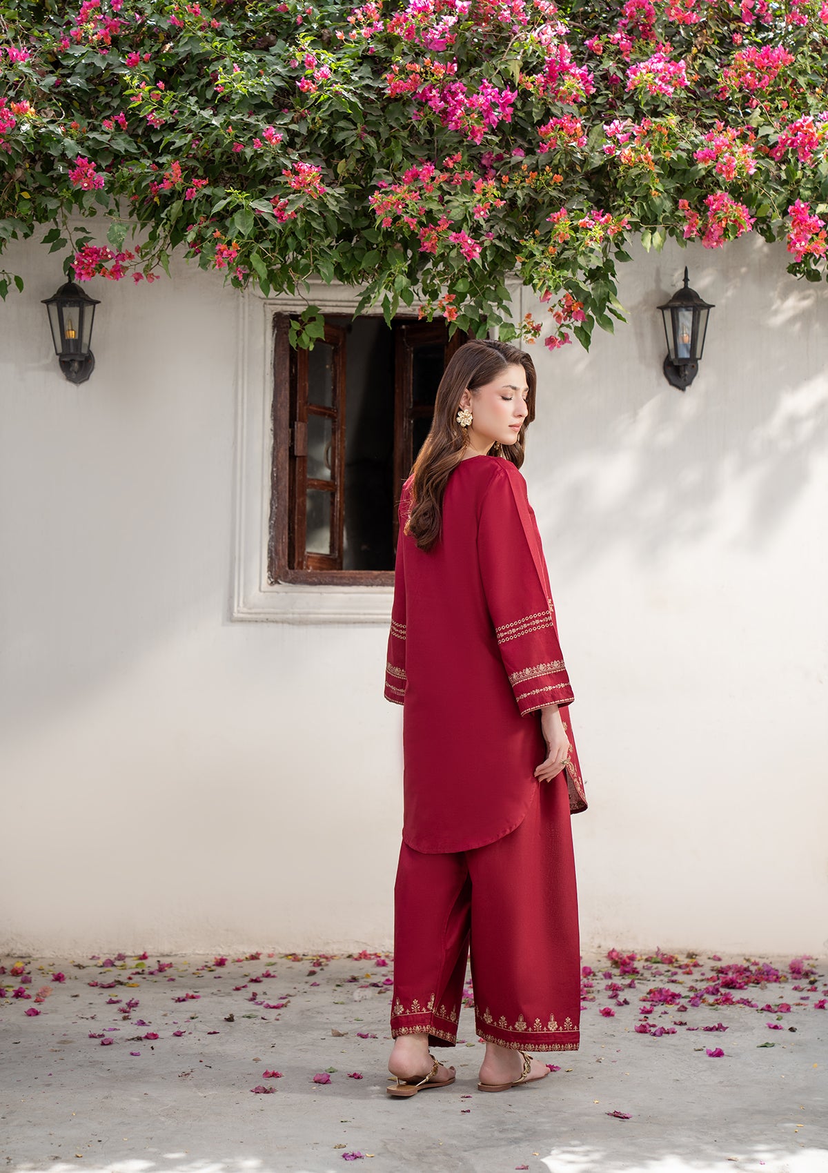cotton Kurta Set in Maroon