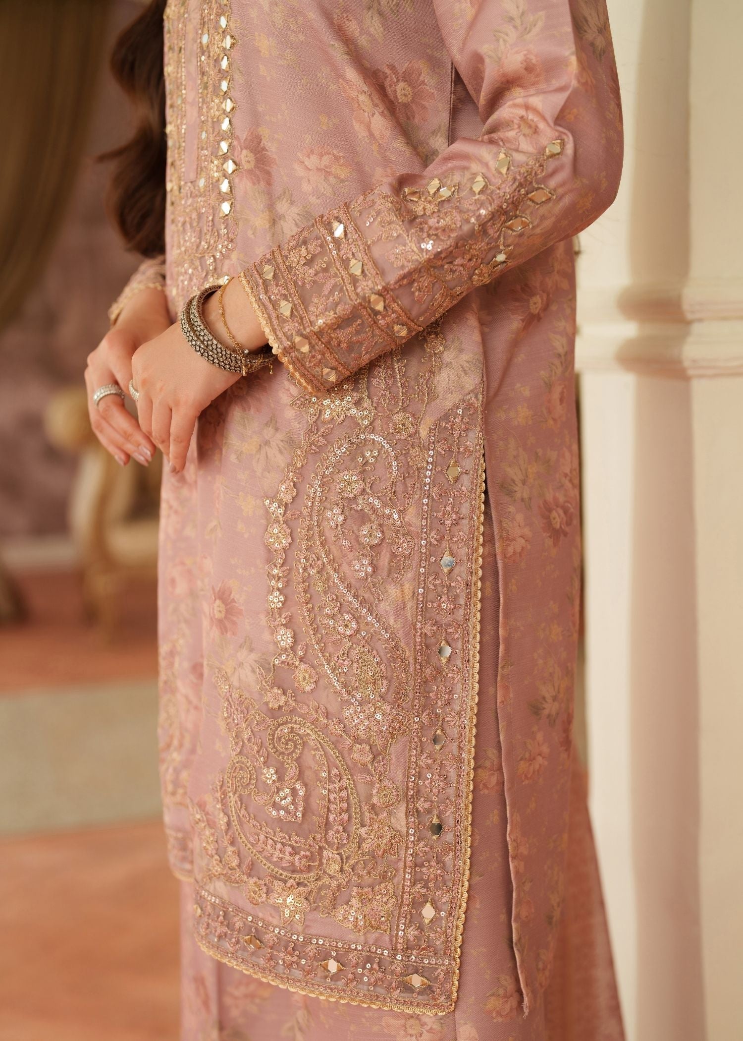 viscose Kurta Set in Baby pink