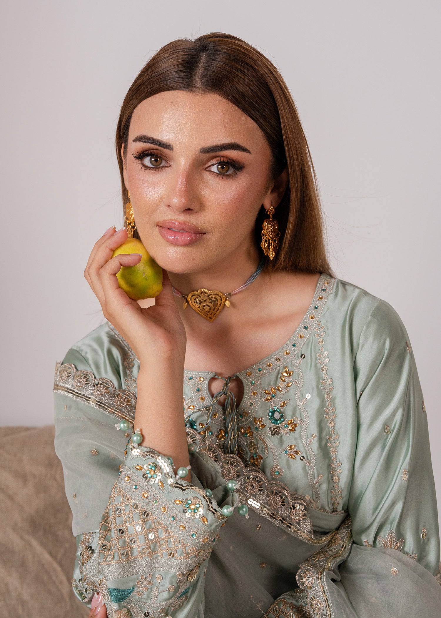 charmuse/shamooz Kurta Set in Mint green