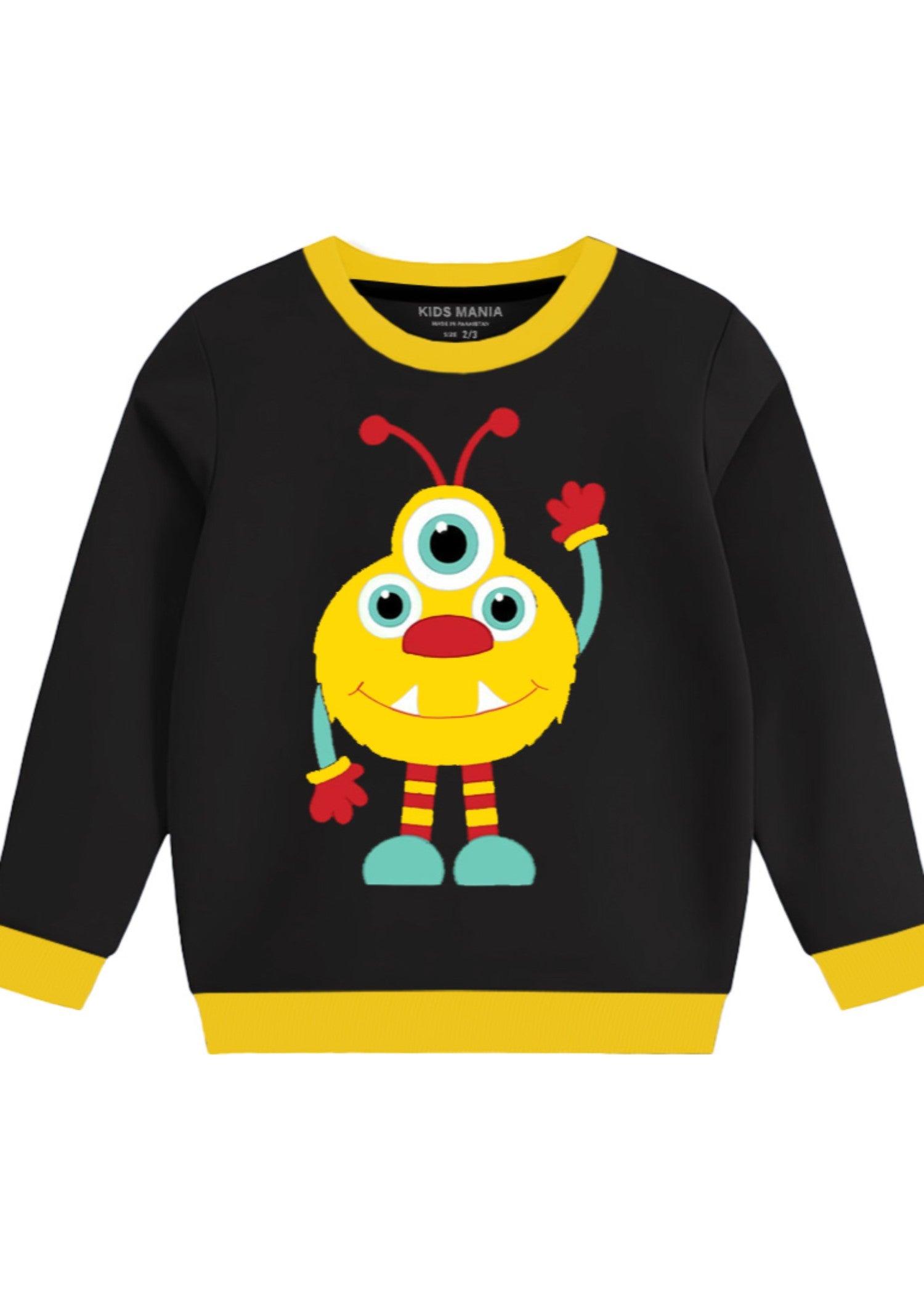 fleece Sweatshirt in Yellow, black