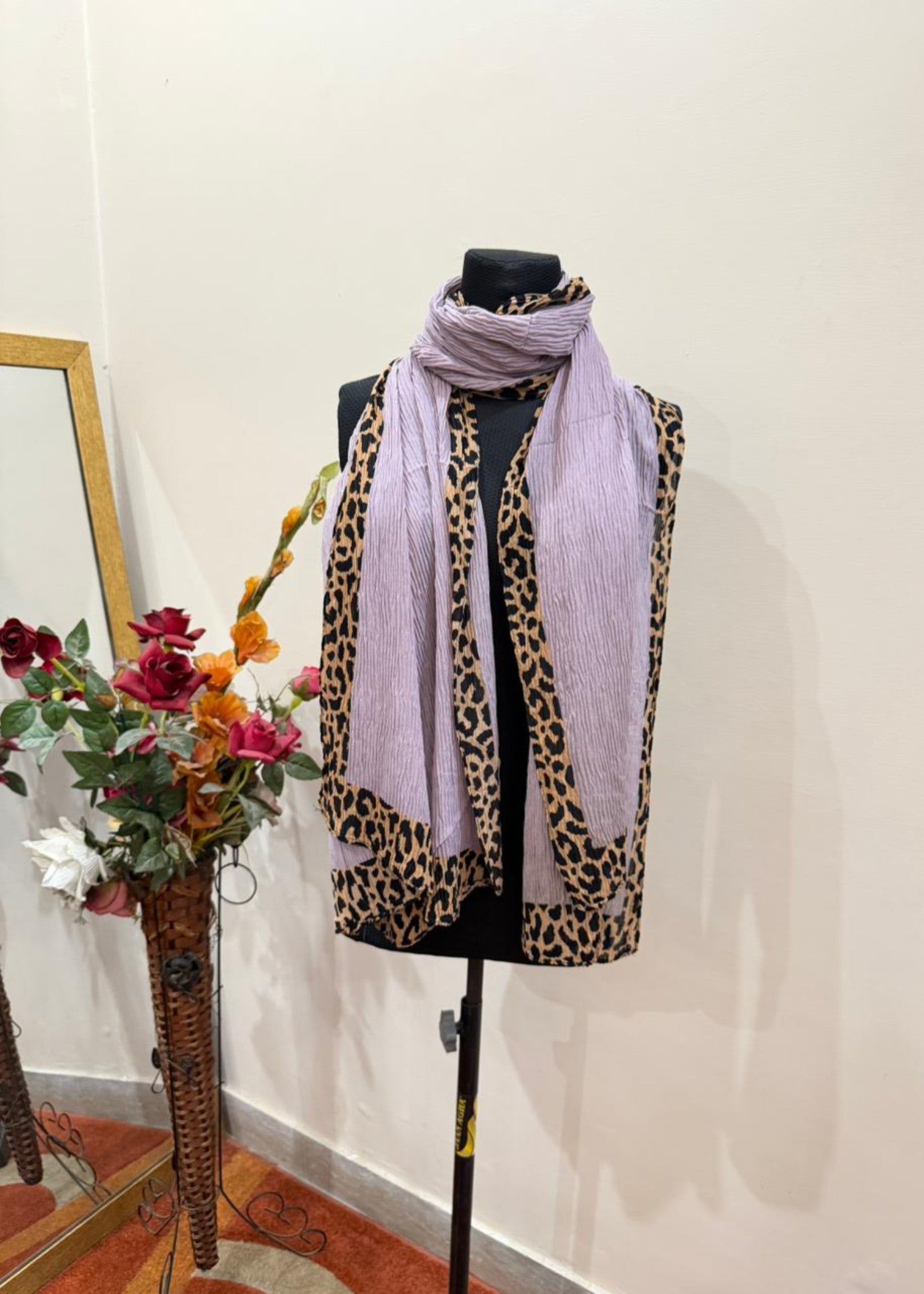textured lawn Hijab in Lavender