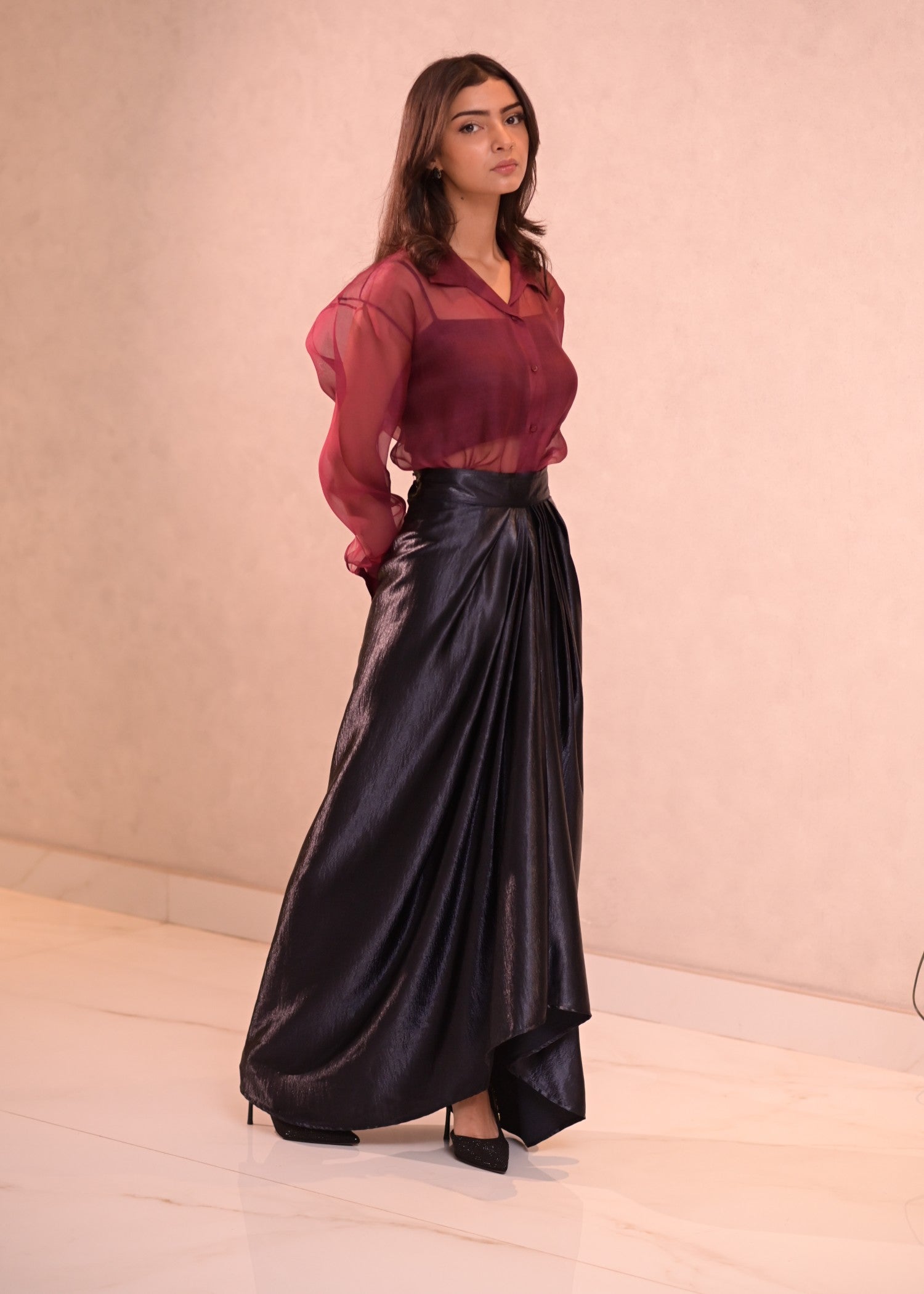 organza Top in Wine