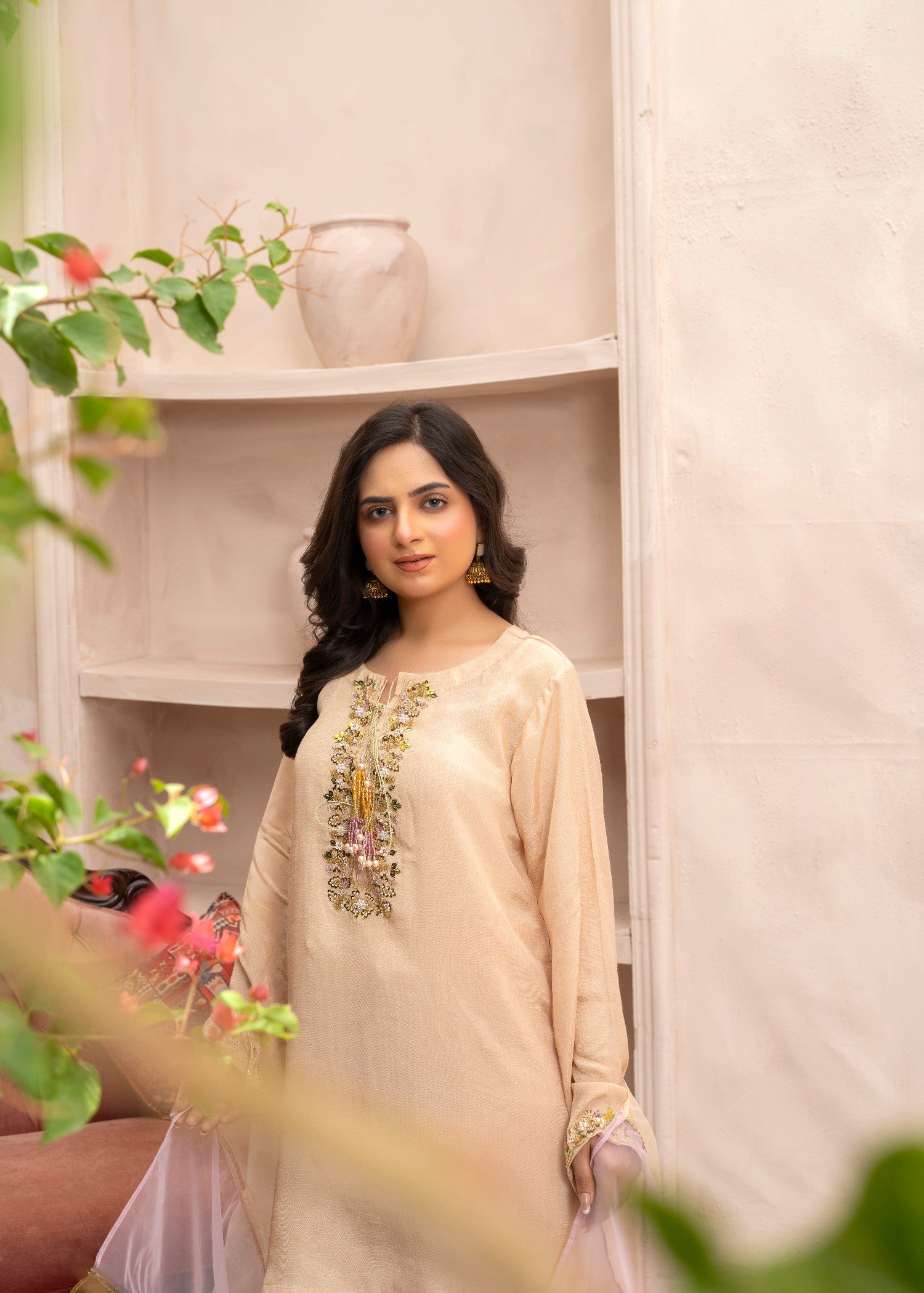 chiffon Kurta Set in Goldenrod