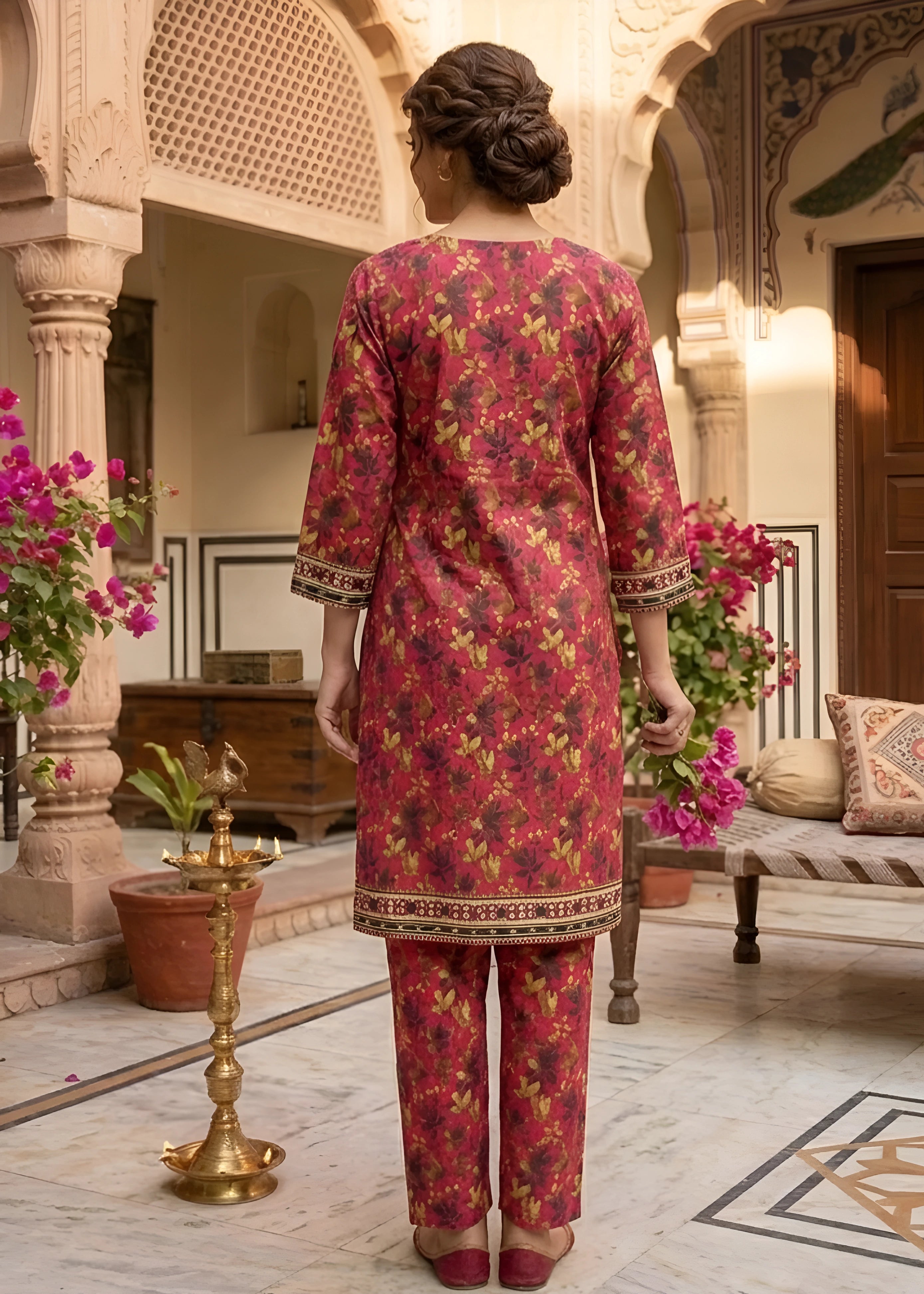 lawn Co Ord Sets in Tomato red