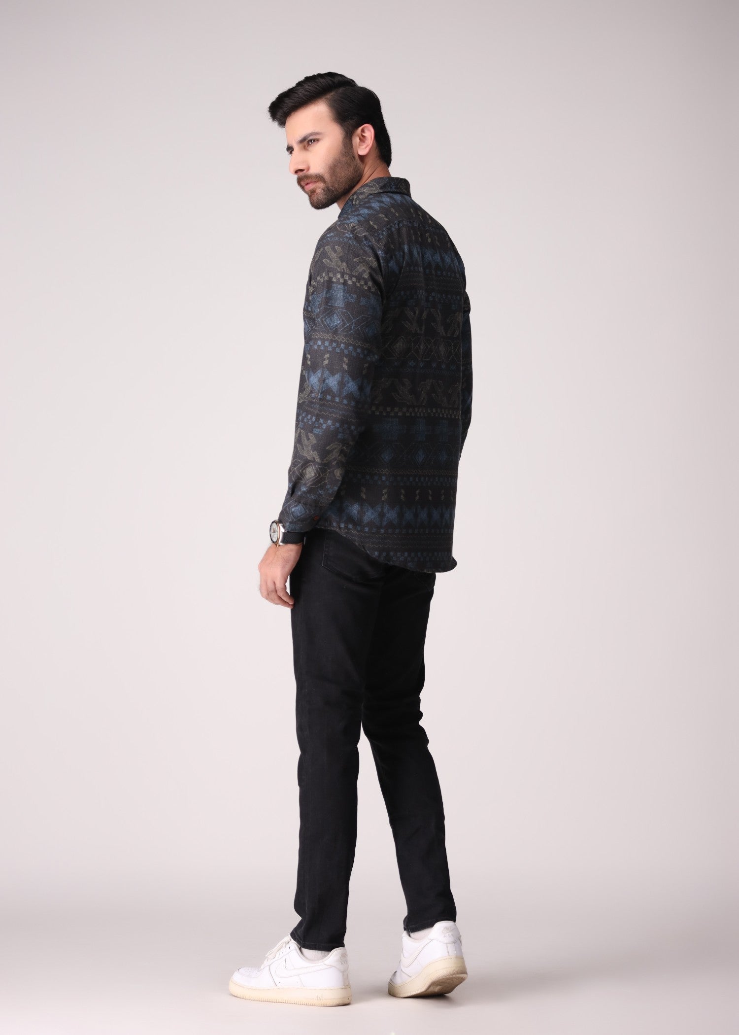 flannel Casual Shirt in Black