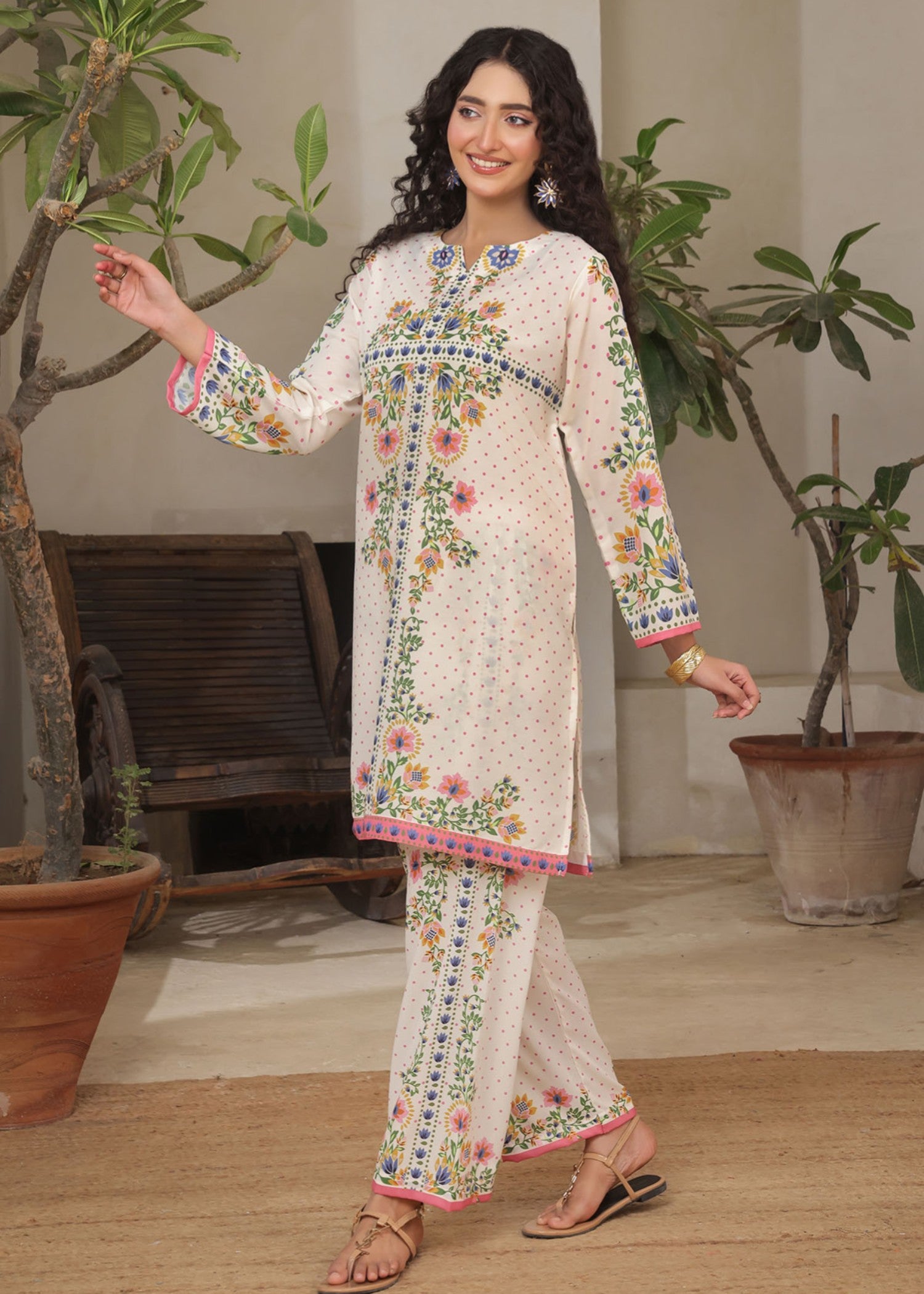 poly lawn Co Ord Sets in Tea rose pink