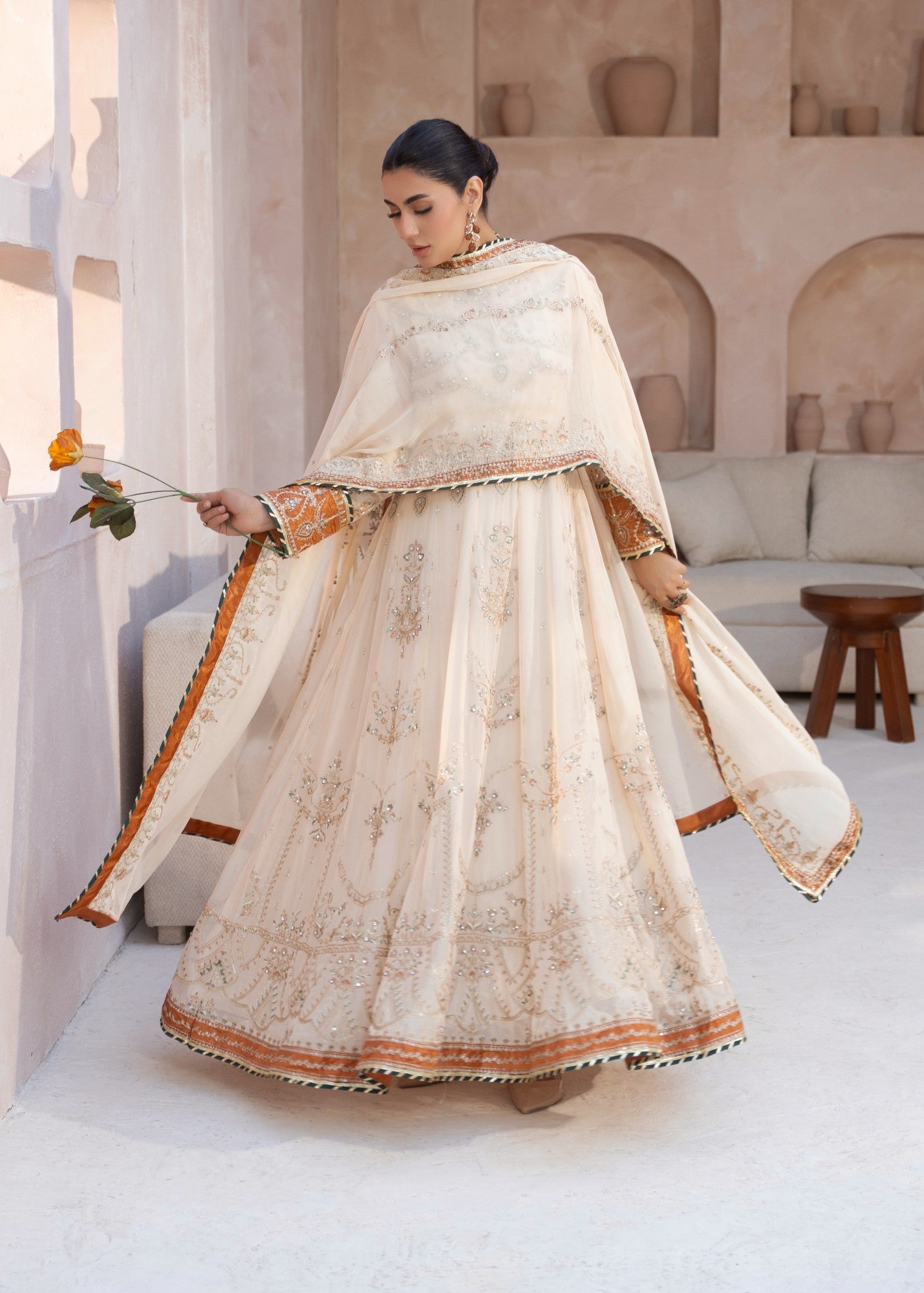 chiffon Maxi in Beige