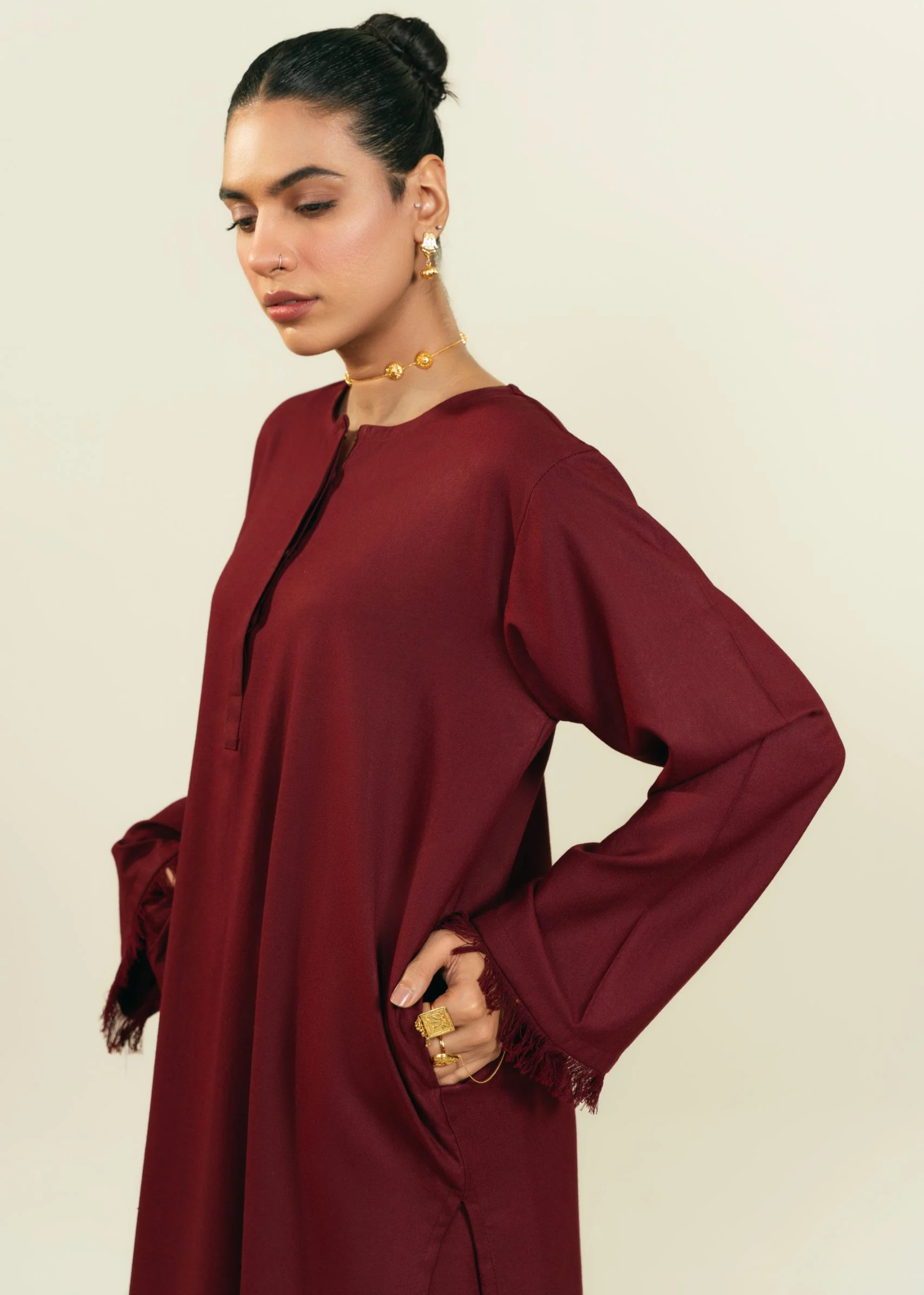 marina Kurta Set in Burgundy