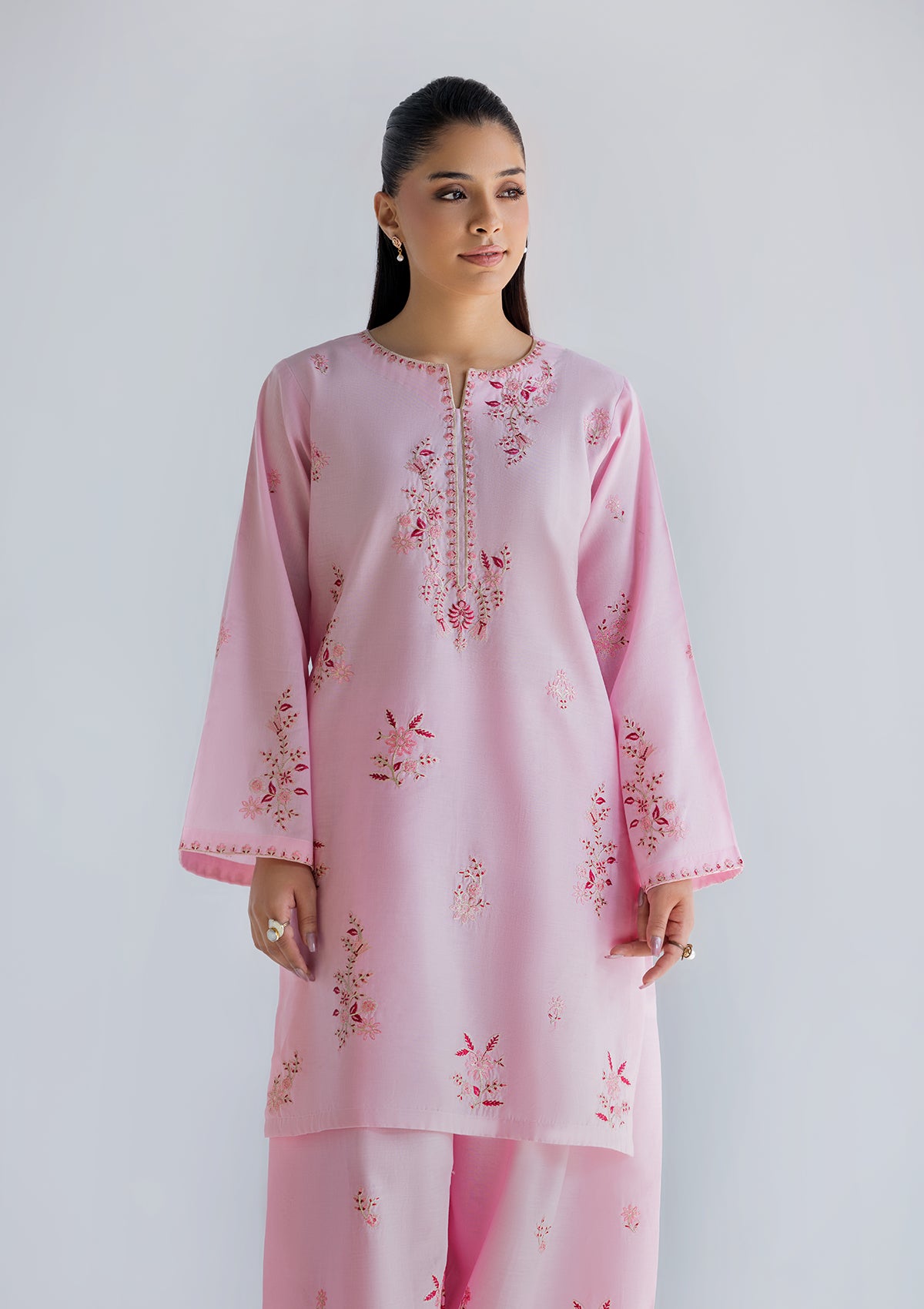 cotton Kurta Set in Pink
