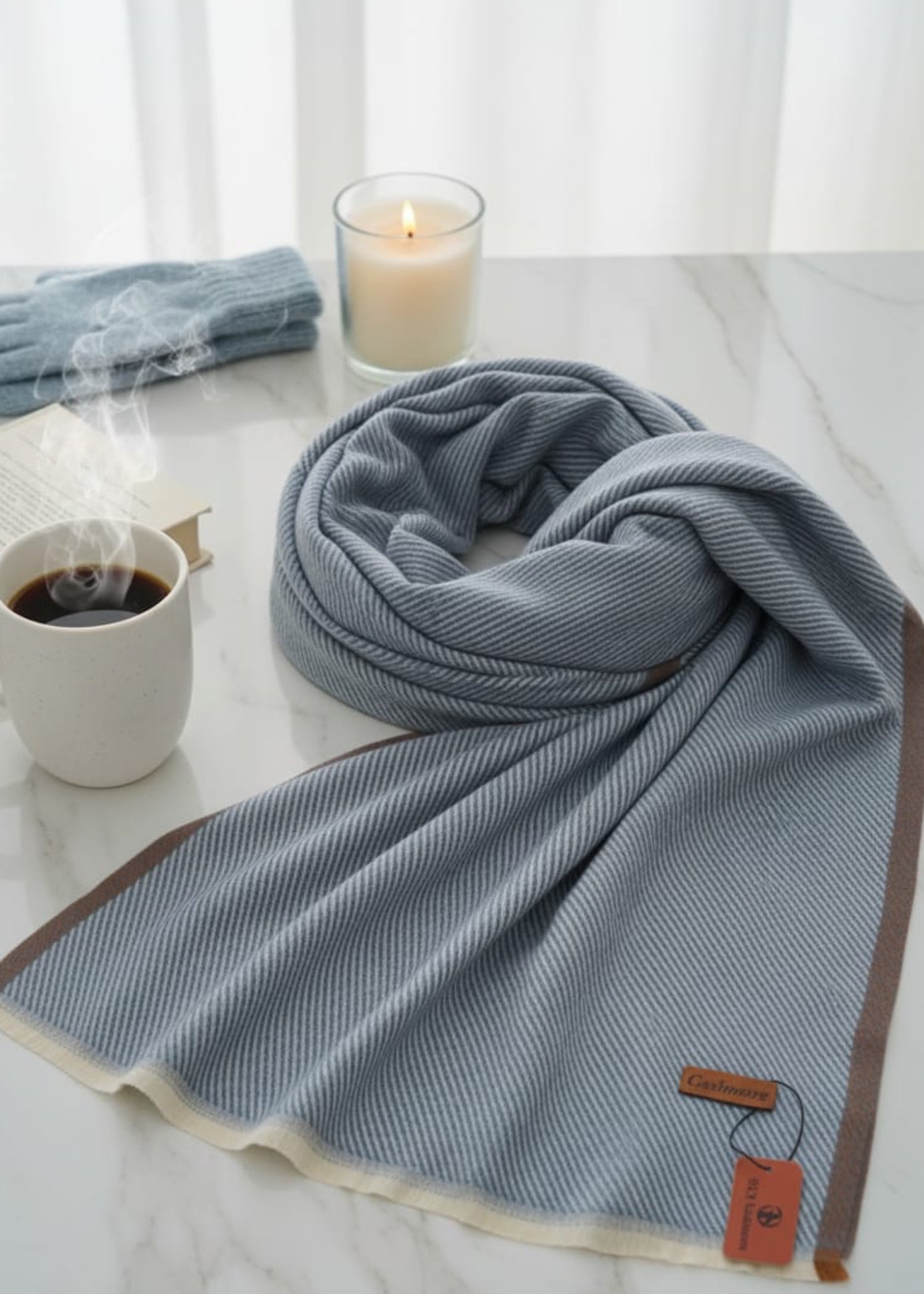 wool Hijab in Cornflower blue