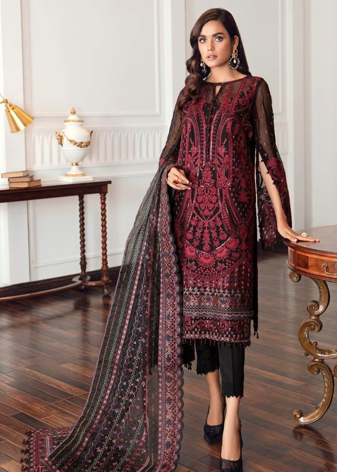 chiffon Unstitched in Black
