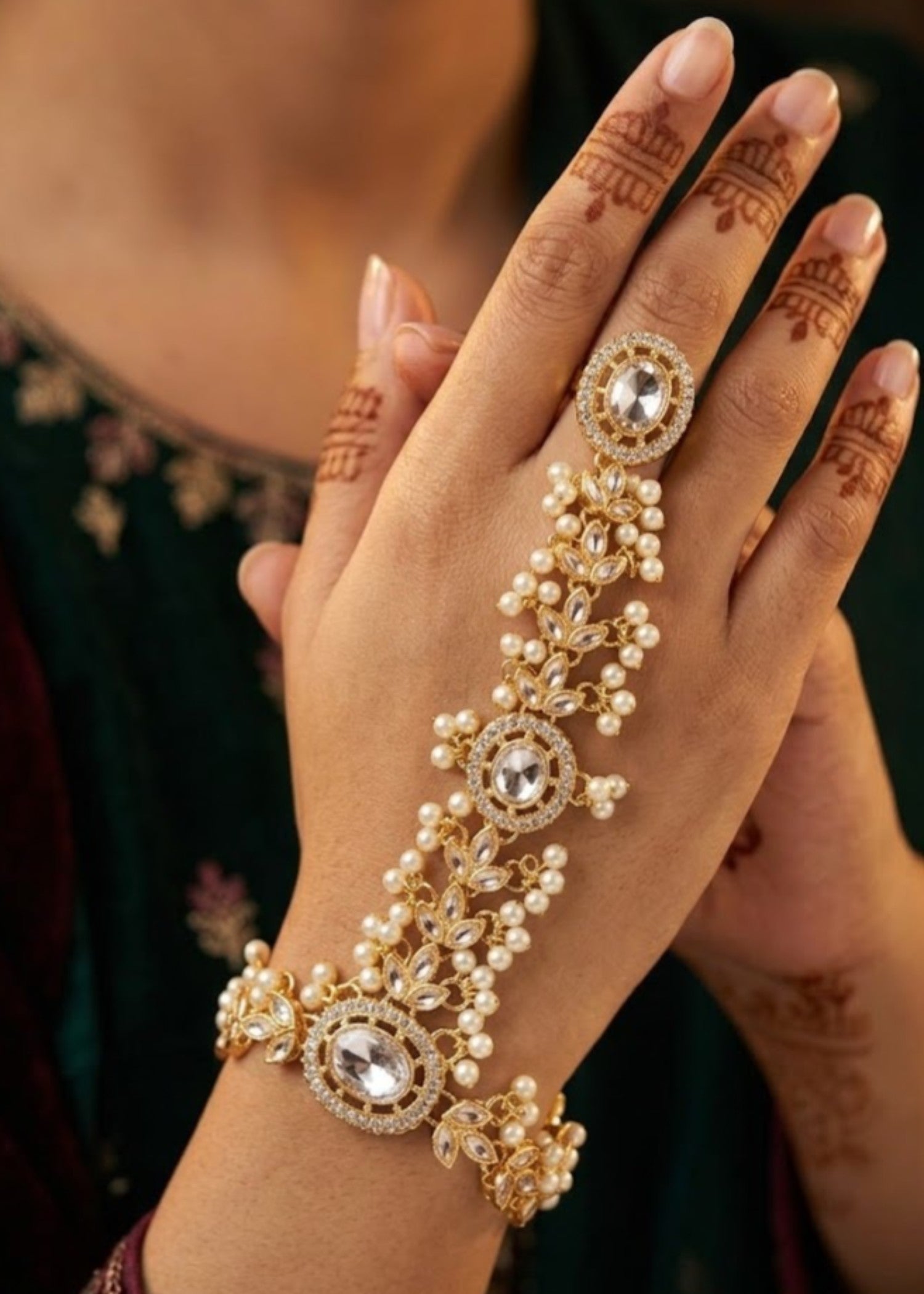 Bracelet in Off-white, gold Color by - Trendy Women Bracelet YWY1624
