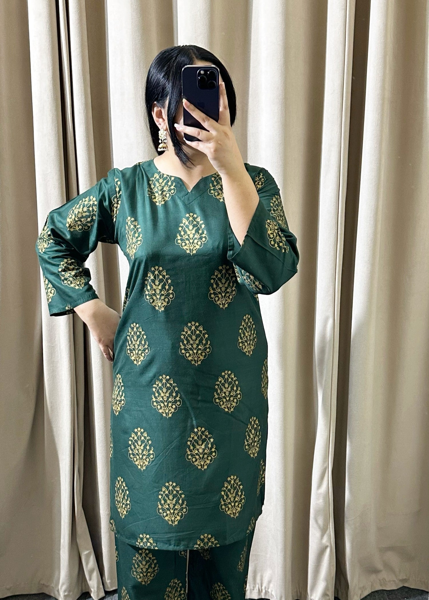 linen Co Ord Sets in Bottle green