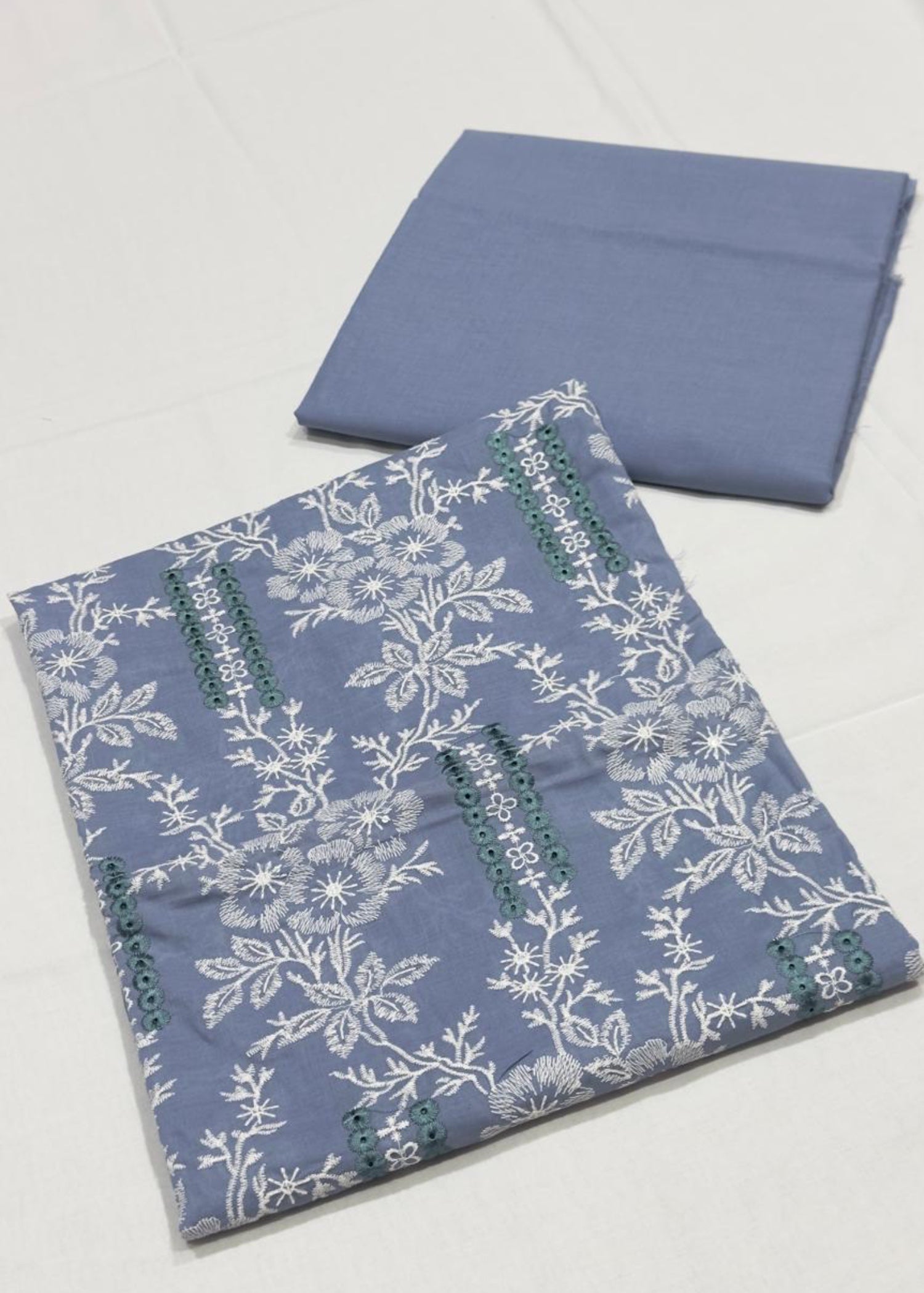 lawn Unstitched in Cloud blue, duck egg grey