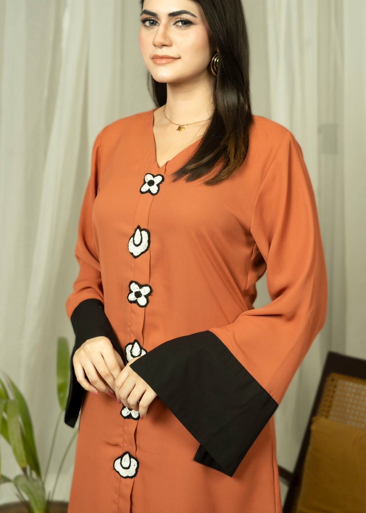 georgette Co ord Sets in Copper orange