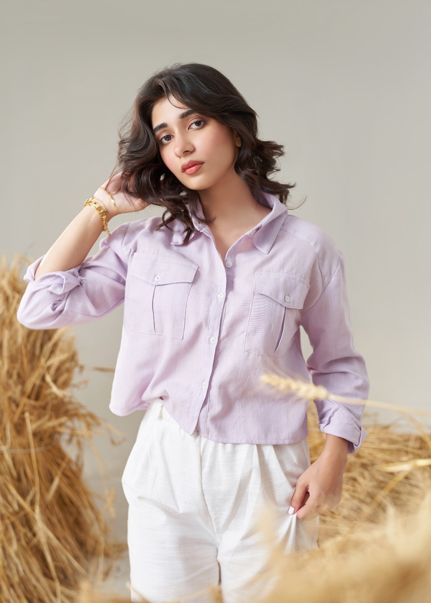 linen Top in Lavender