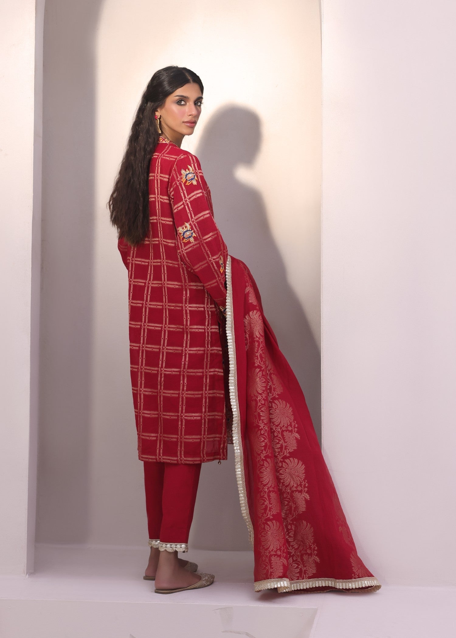 jacquard Unstitched in Red