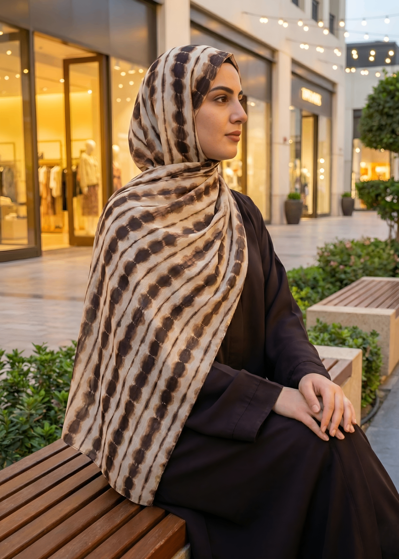 lawn Hijab in Brown