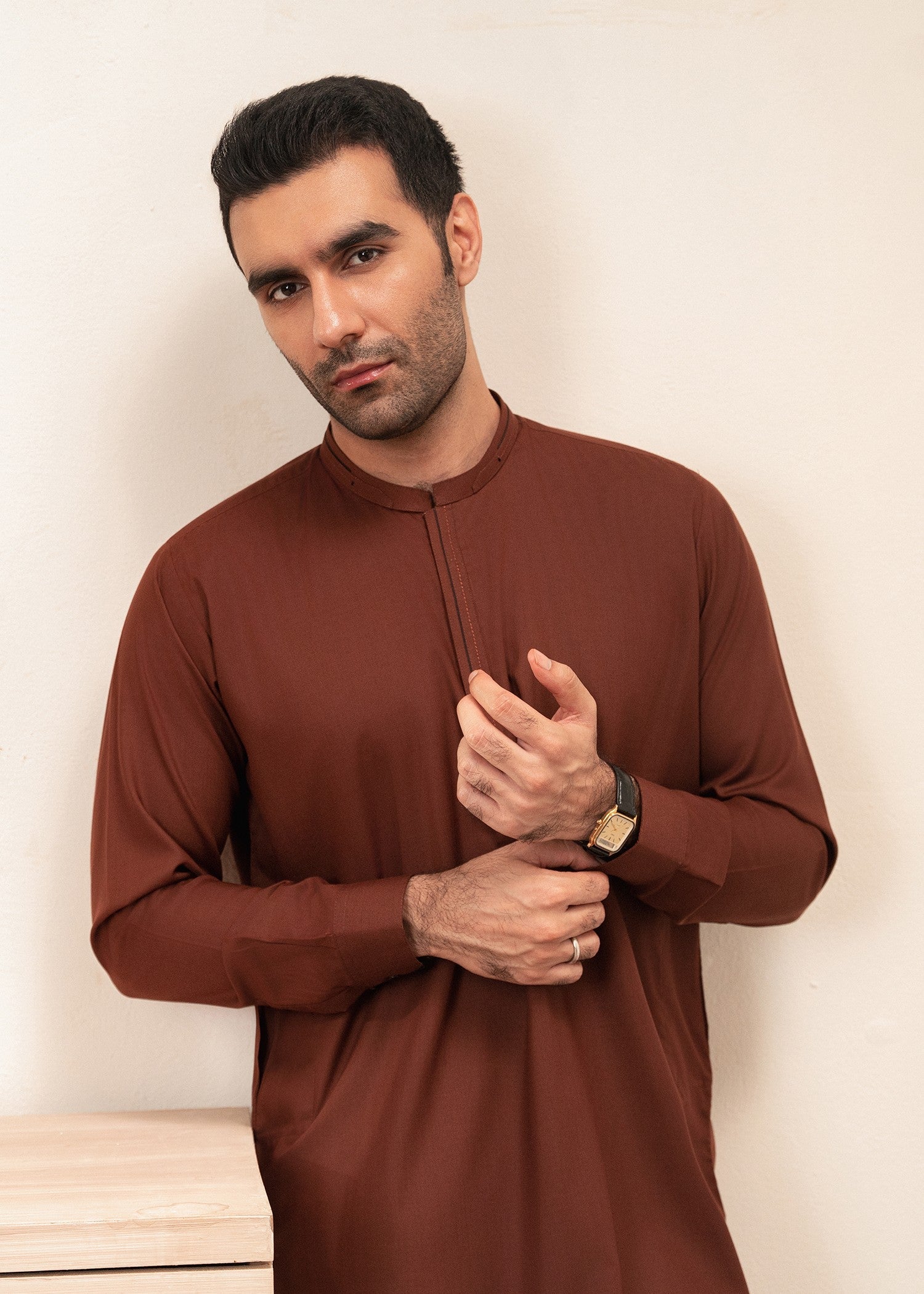 wash & wear Shalwar Kameez in Brown