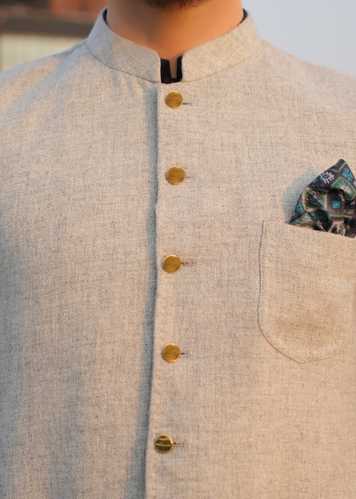 wool Waistcoat in Beige