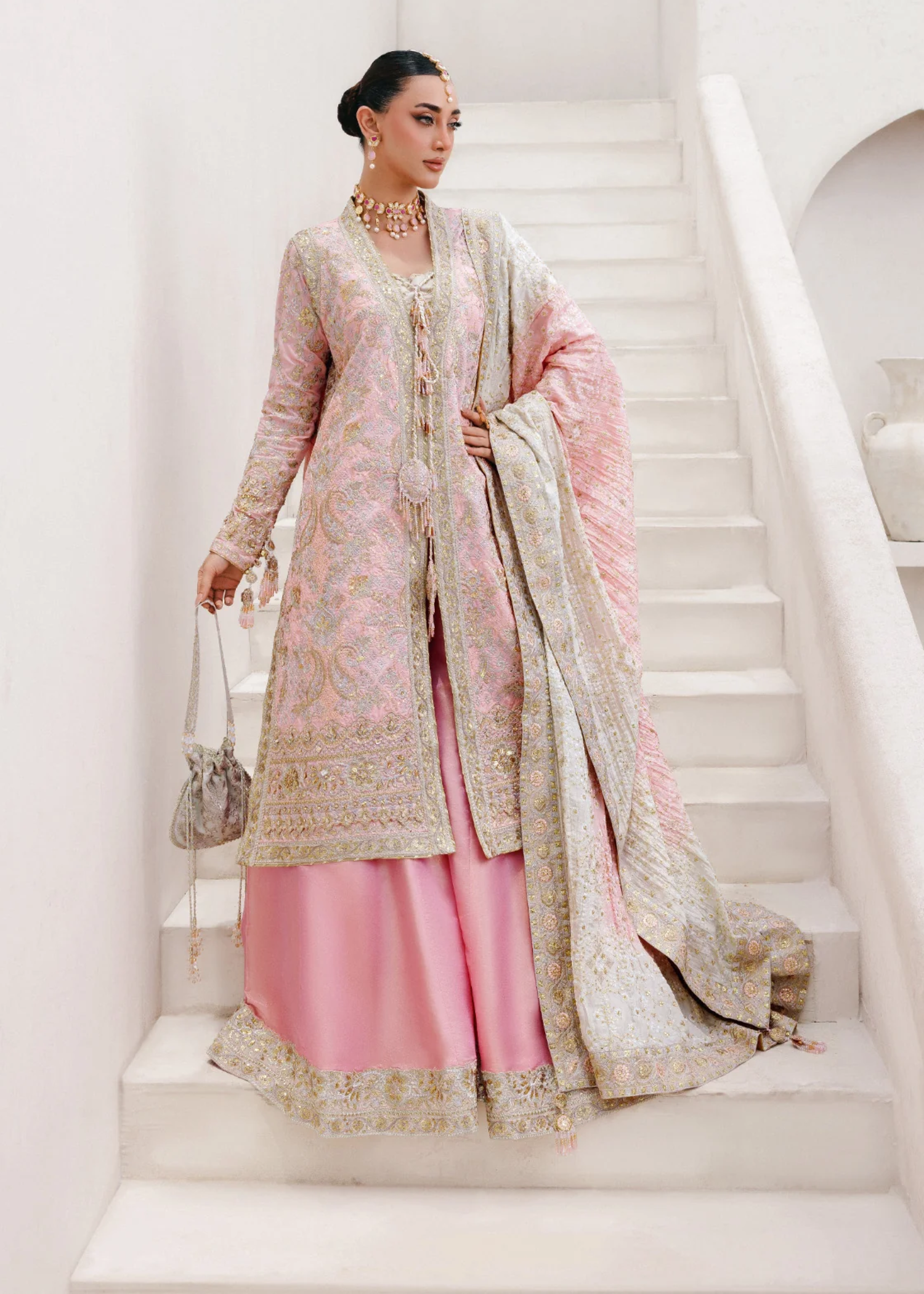 kattan silk Unstitched in Blush pink