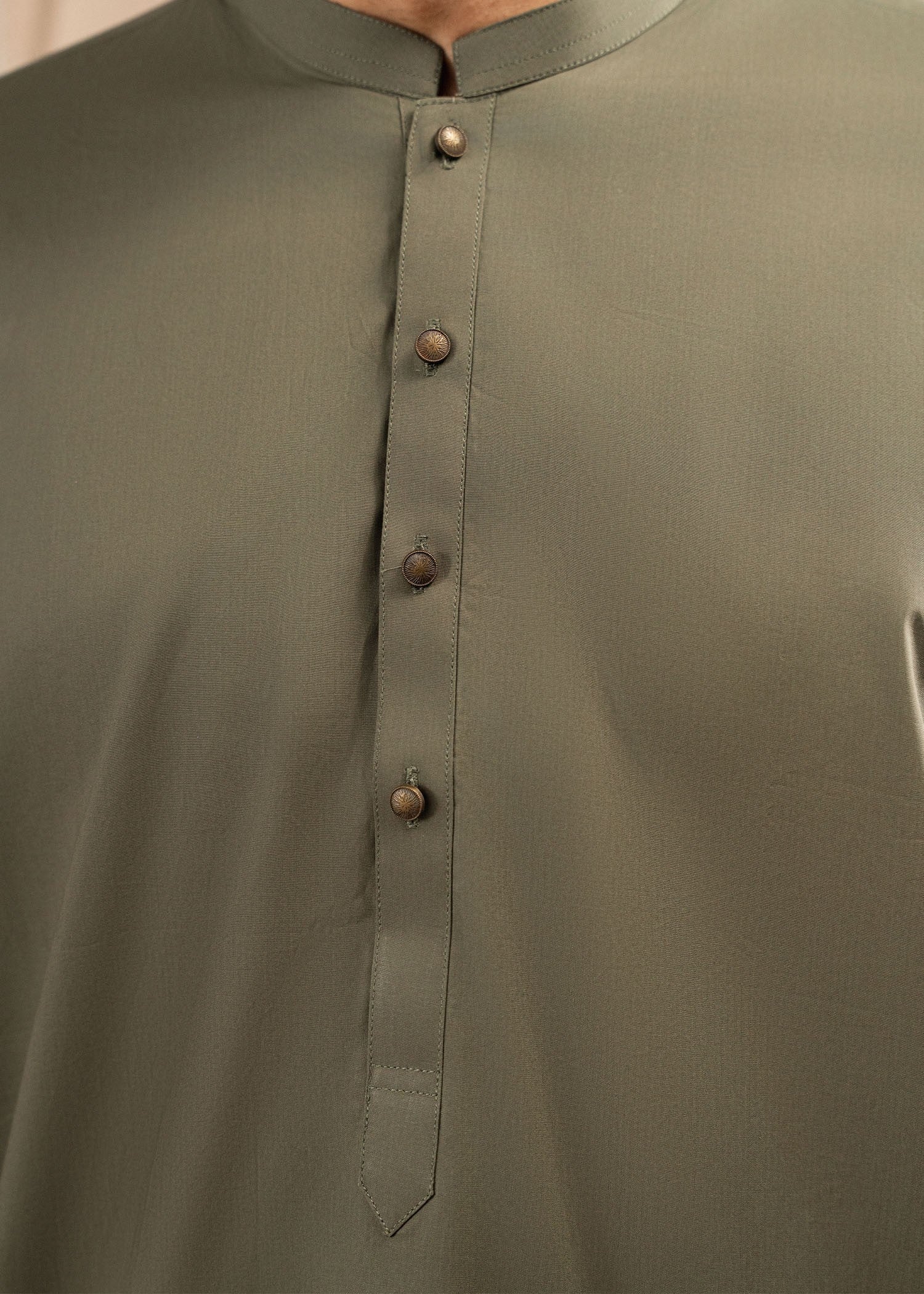 cotton Shalwar Kameez in Olive green