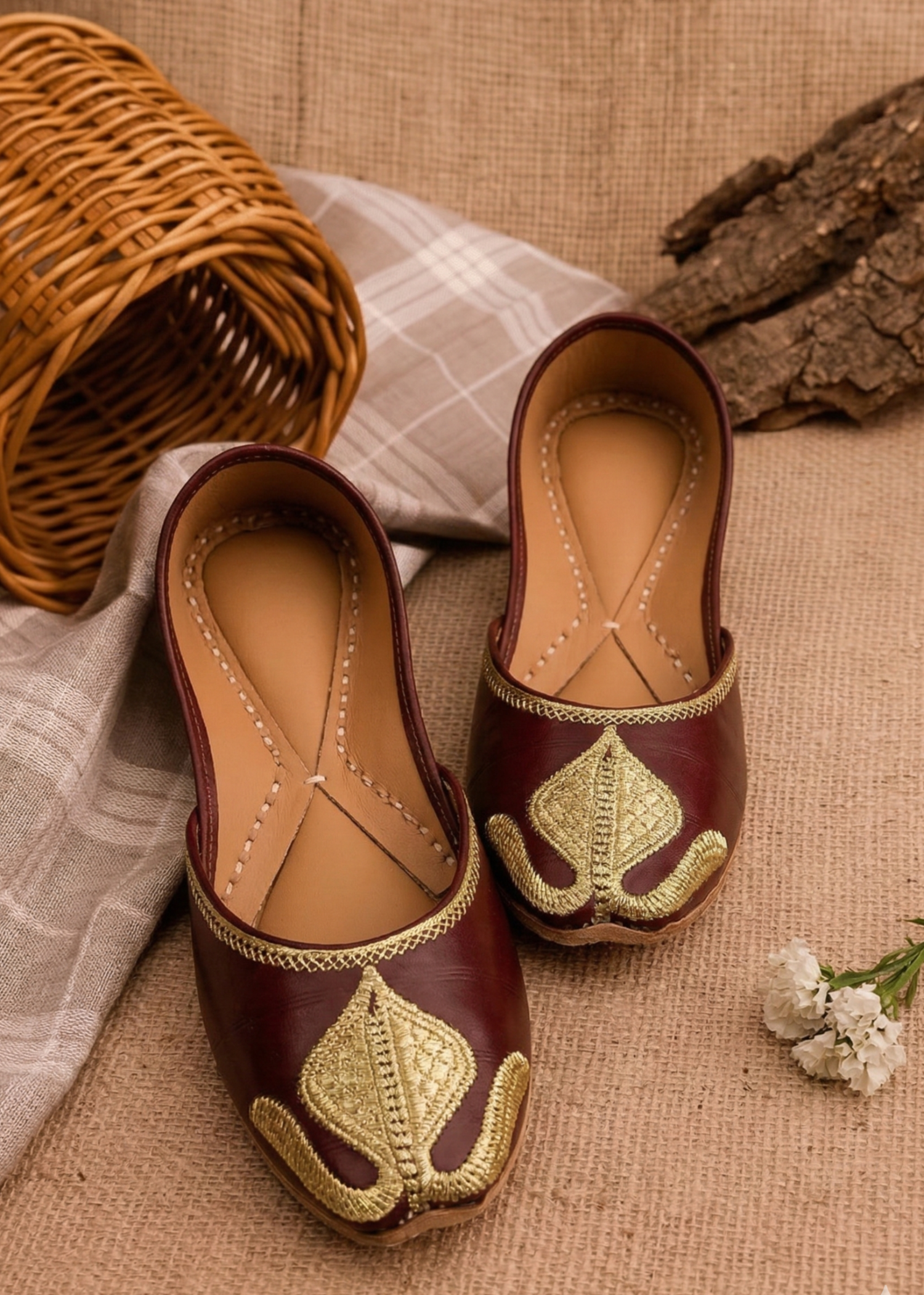 Khussa in Brown by - High Quality Women Khussa NTX3604