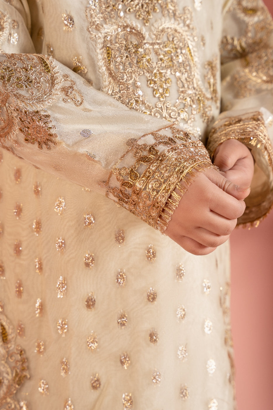 organza Gharara in Off-white