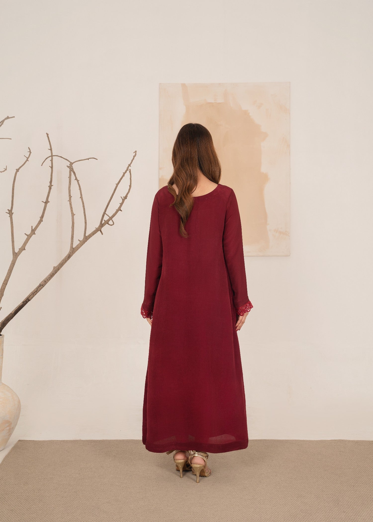 grip Kaftan in Maroon