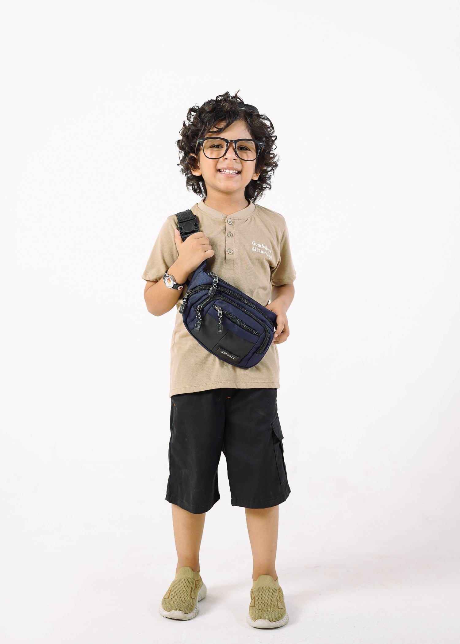 cotton jersey T Shirt in Camel brown
