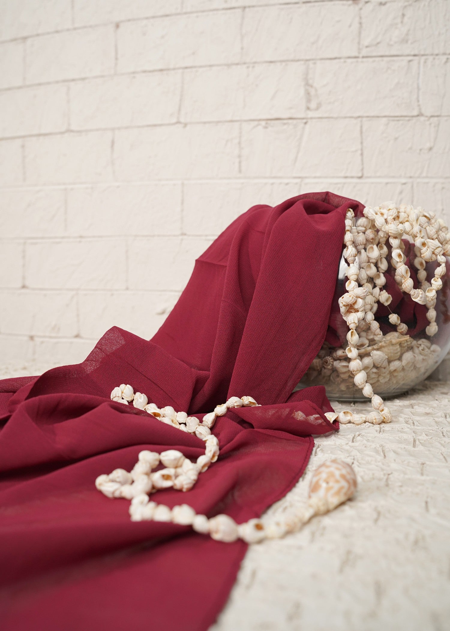 chiffon Hijab in Berry red
