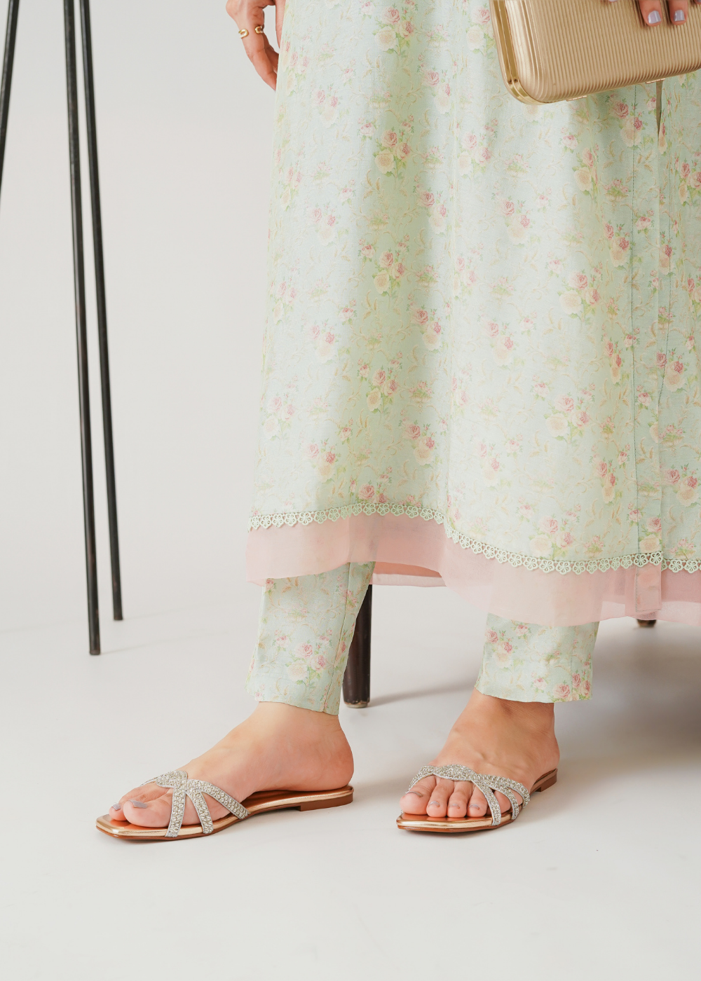 Slides in Gold by - High Quality Women Slides EIJ4533