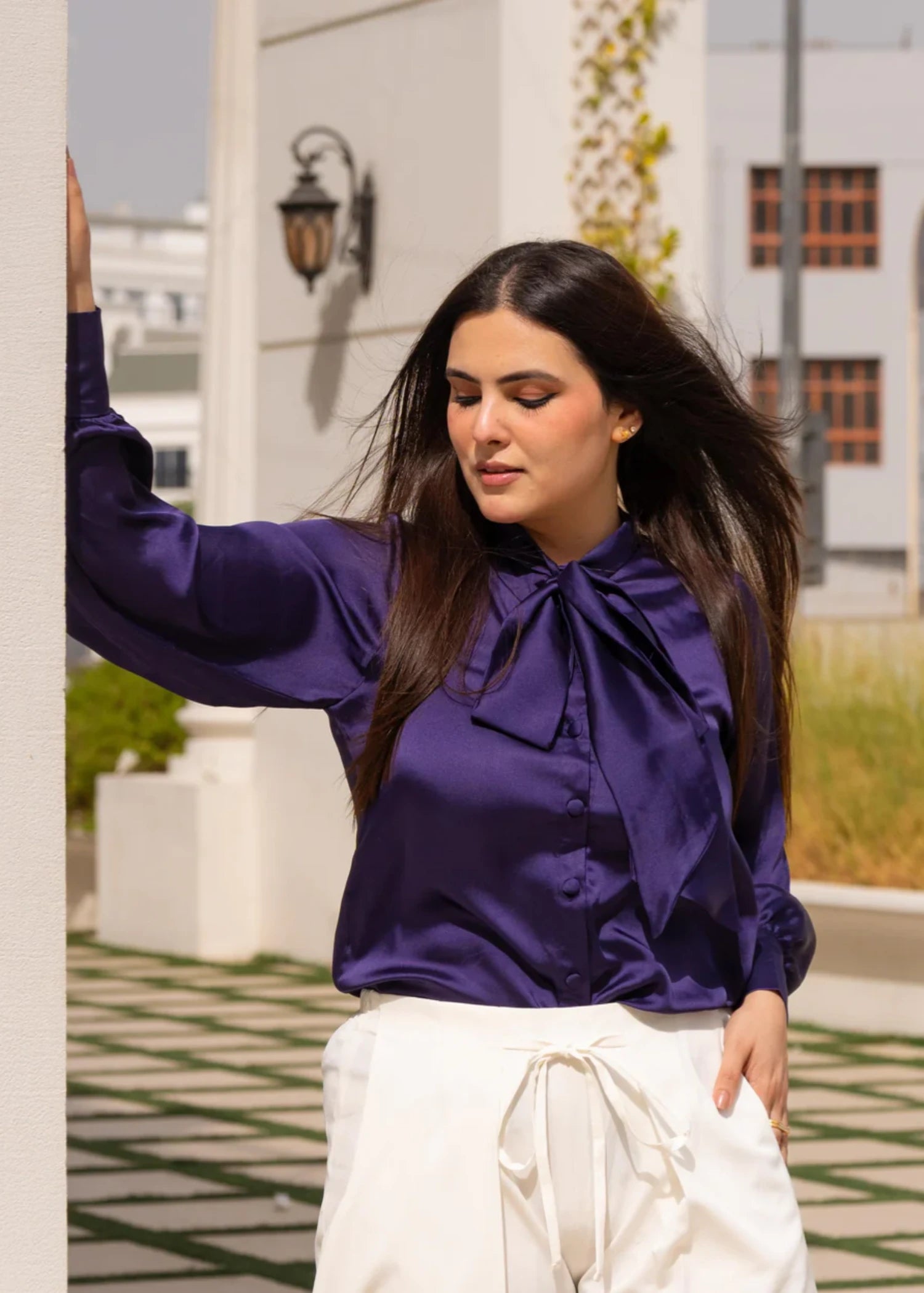 silk Tunic in Navy blue