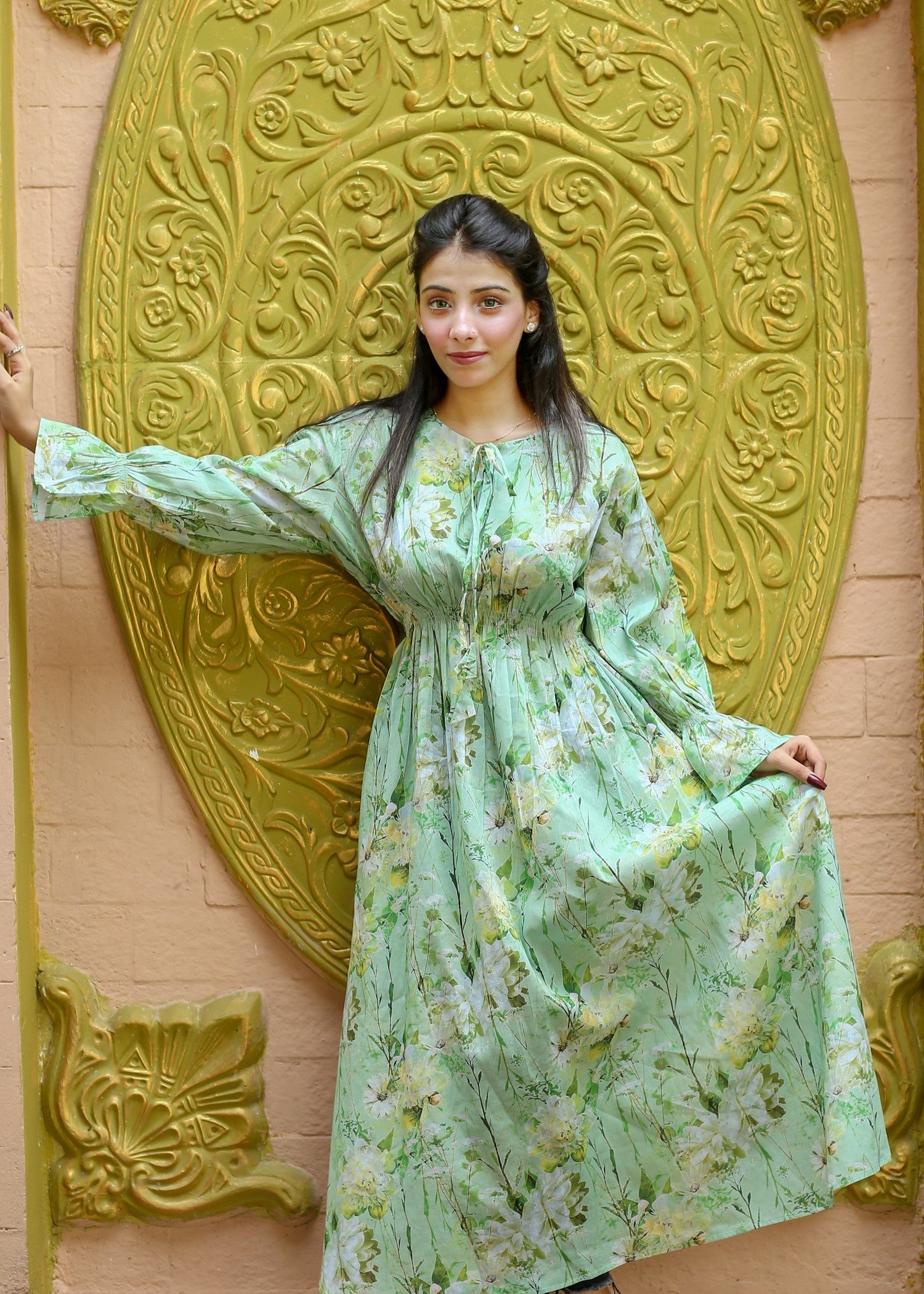 cotton Dress in Mint green