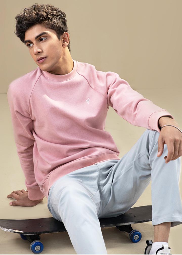 cotton Sweatshirt in Pink