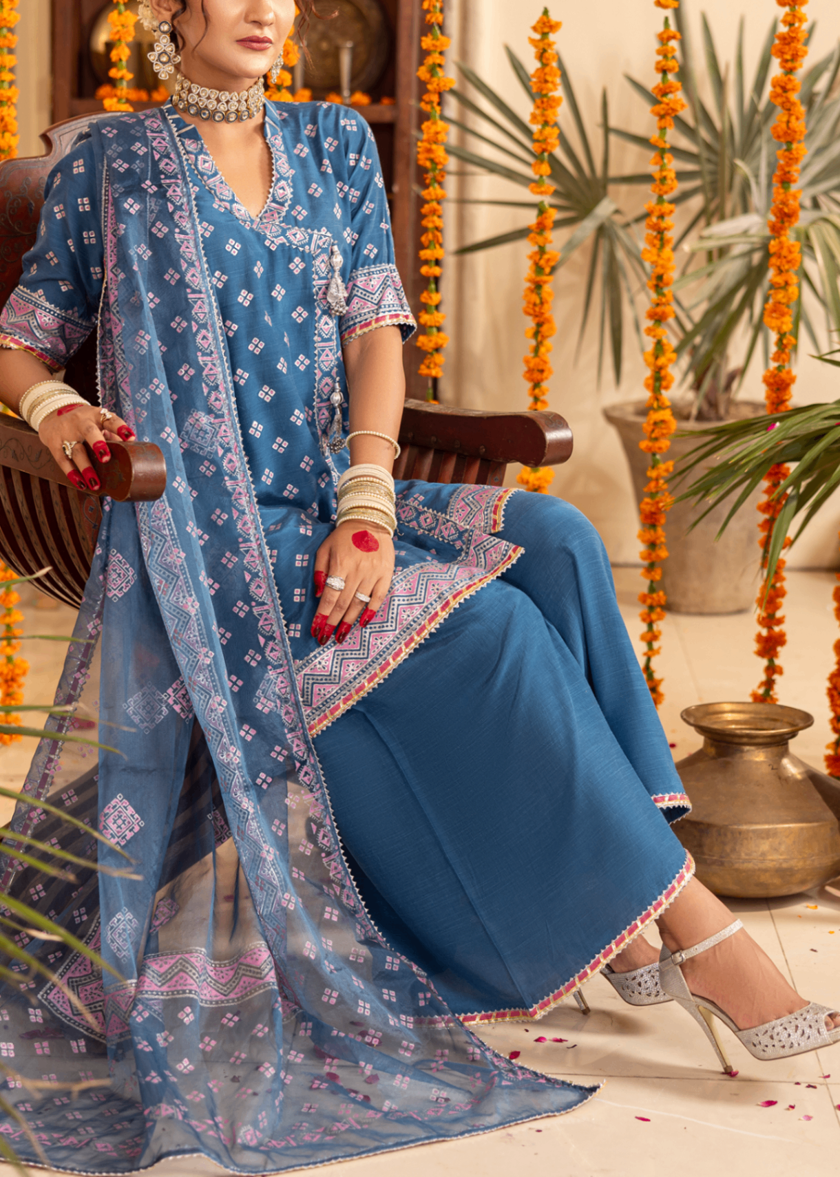 silk Unstitched in Ocean blue