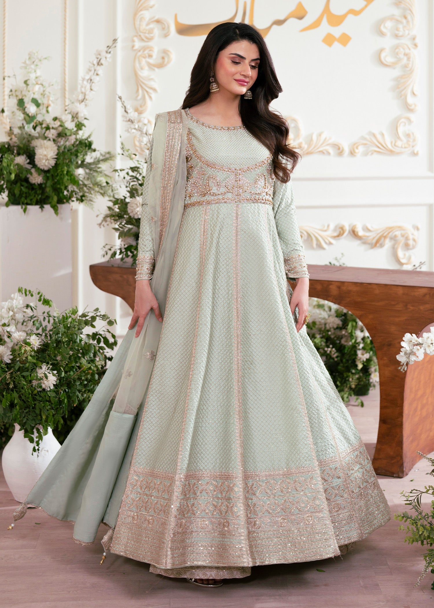 silk Maxi in Mint green