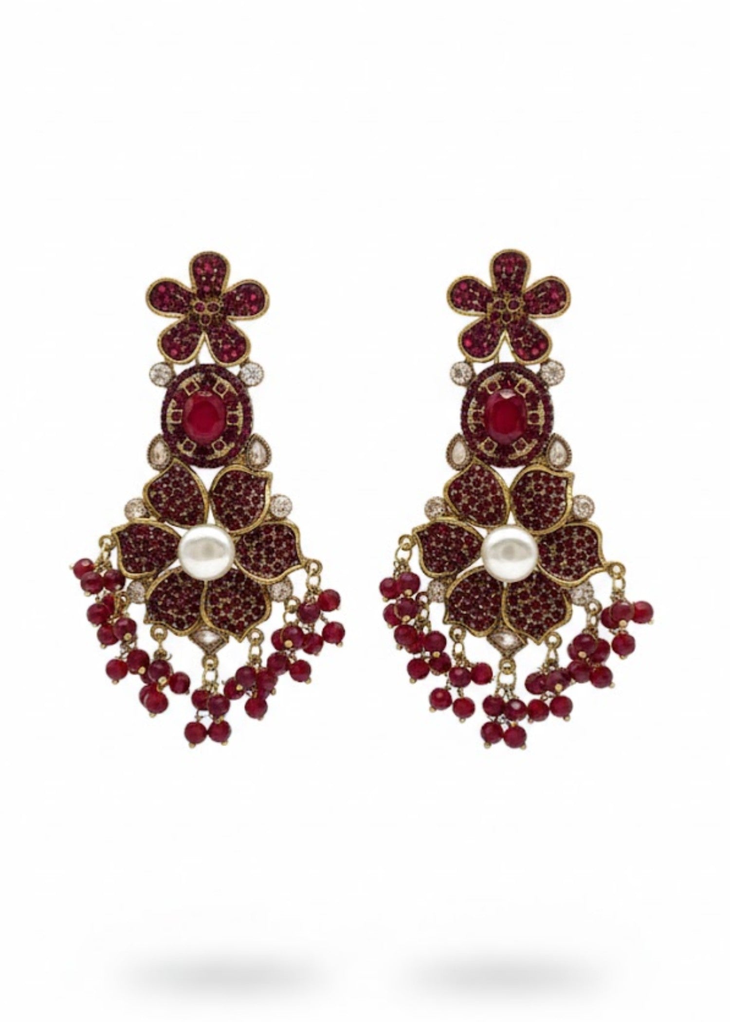 Earrings in Red Color by - Trendy Women Earrings OZS9614