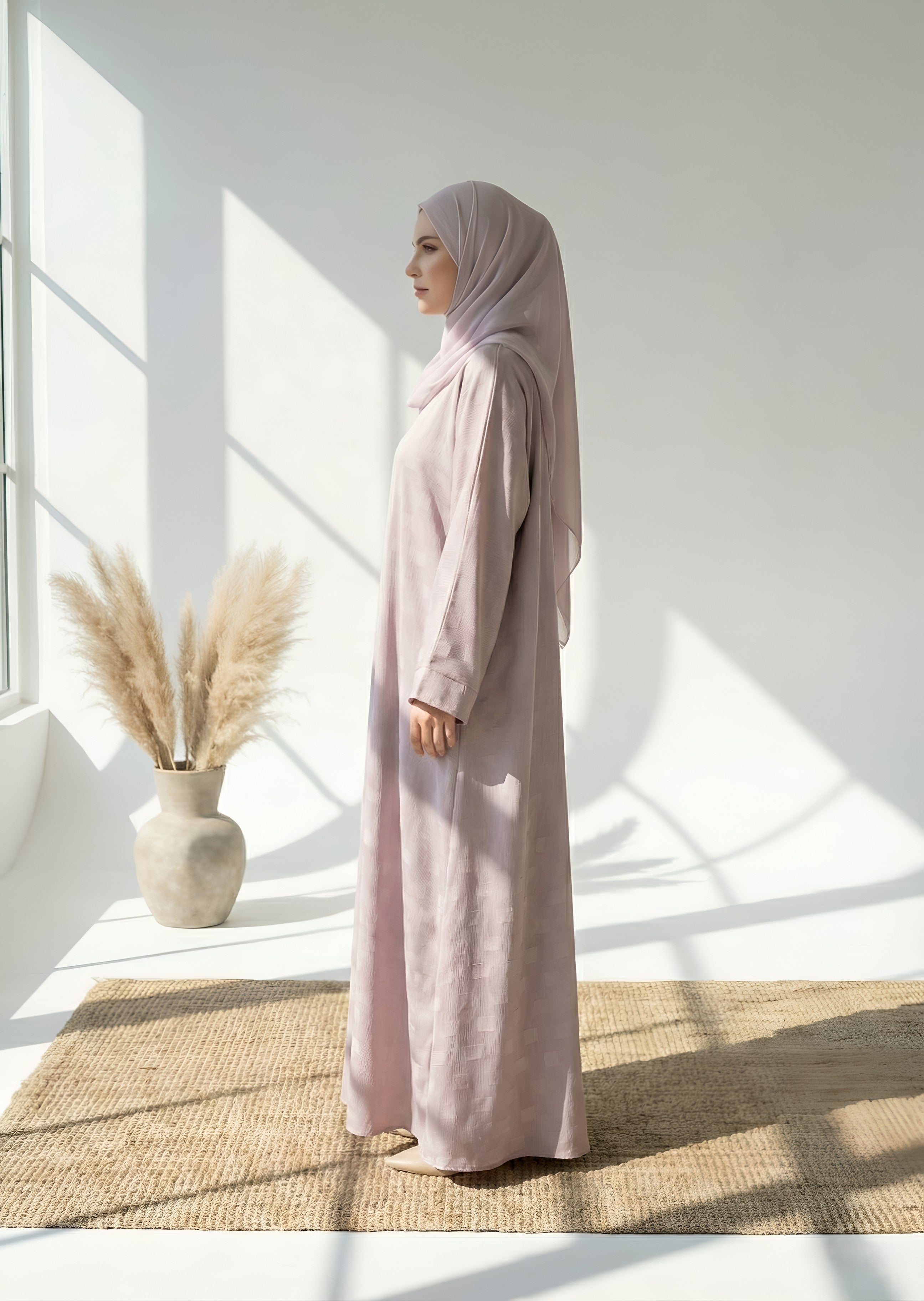 nidha Abaya in Pastel pink