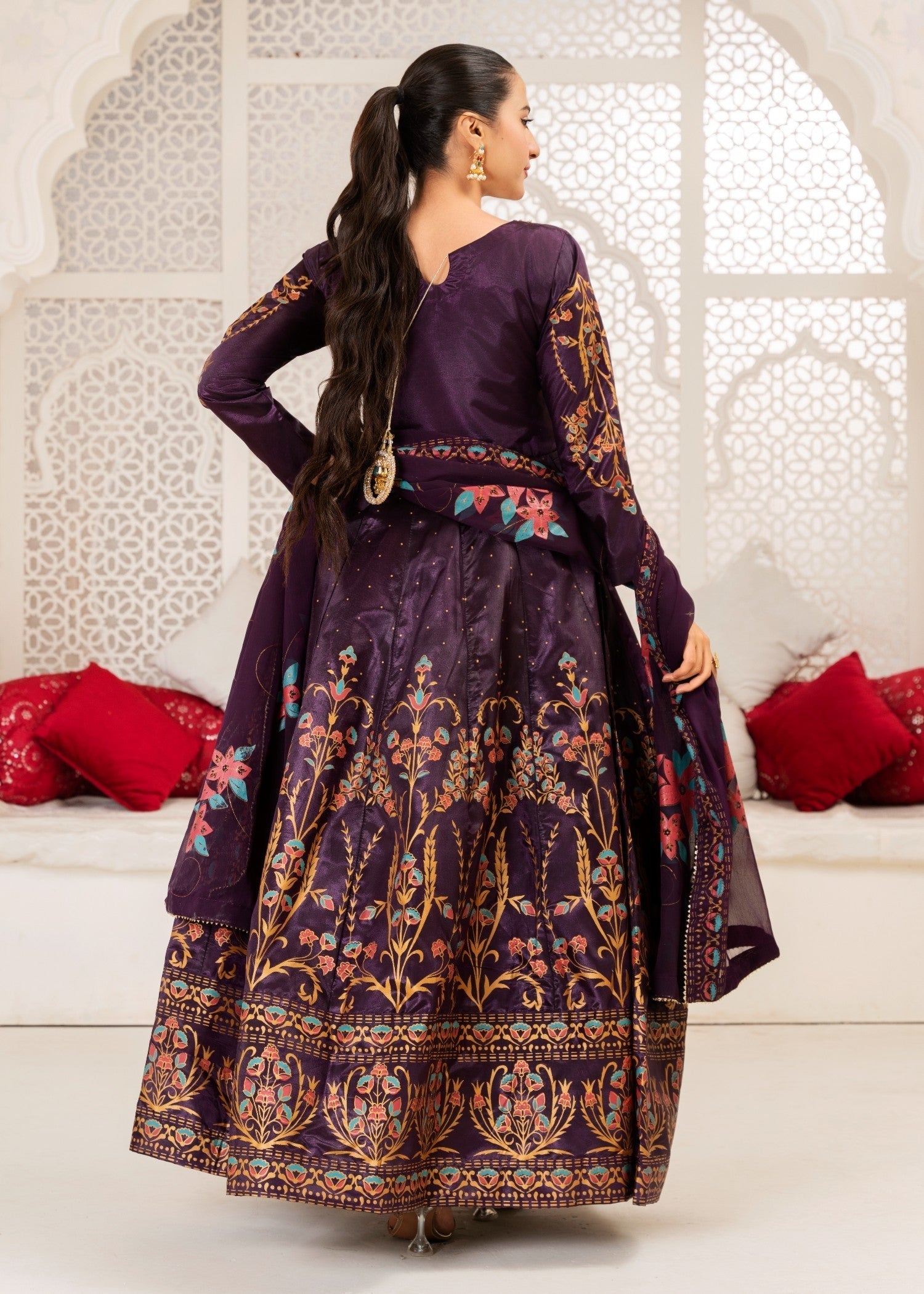 kattan silk Maxi in Purple