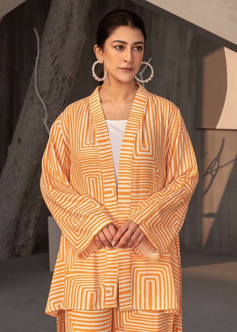 blended grip silk Co Ord Sets in Orange